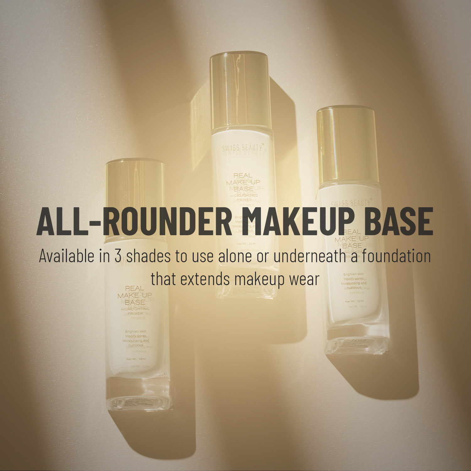 Image of SWISS BEAUTY Real Makeup Base Highlighting Primer | With Natural Glow Finish Primer - 32 ml