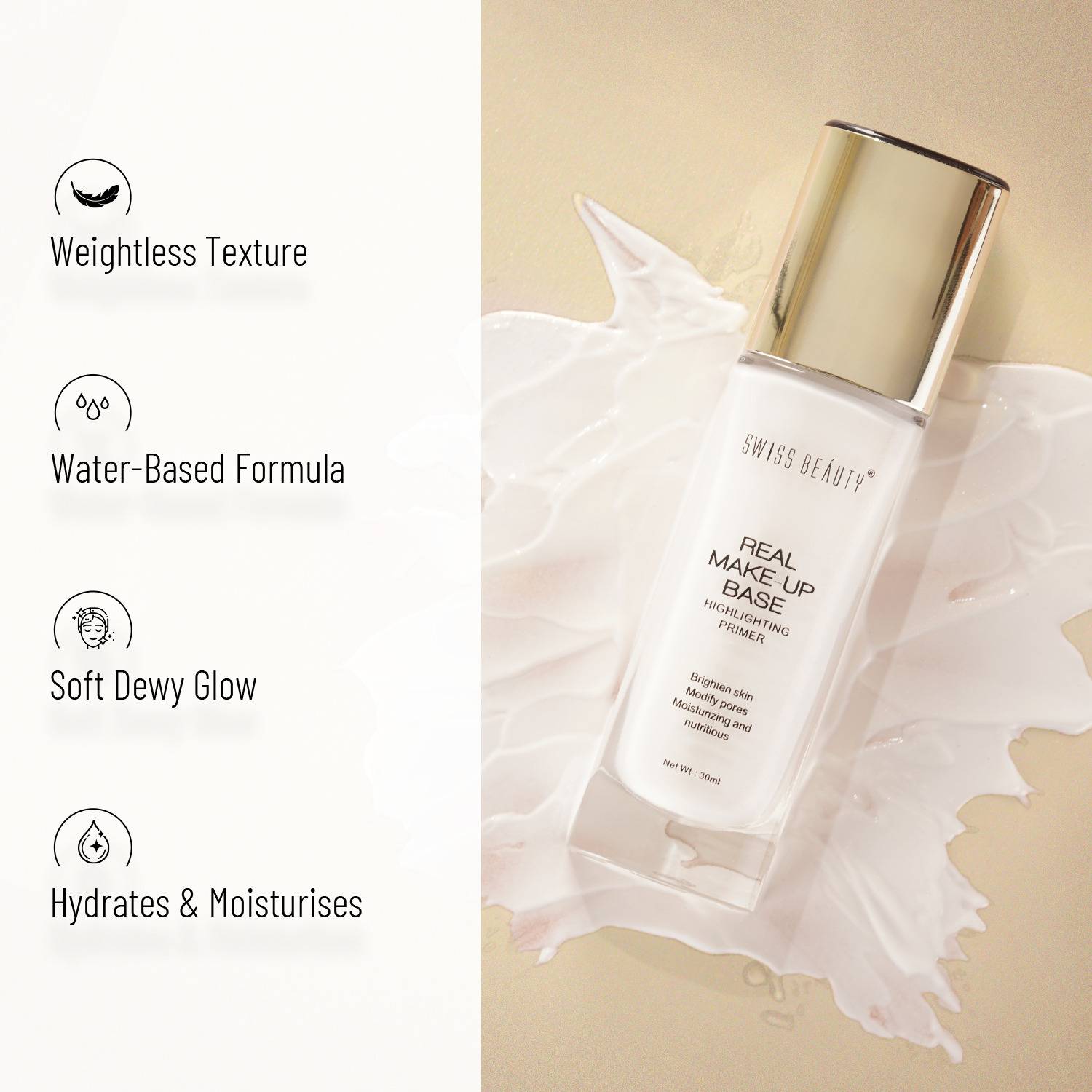 SWISS BEAUTY Real Makeup Base Highlighting Primer 32 ml - Image 3