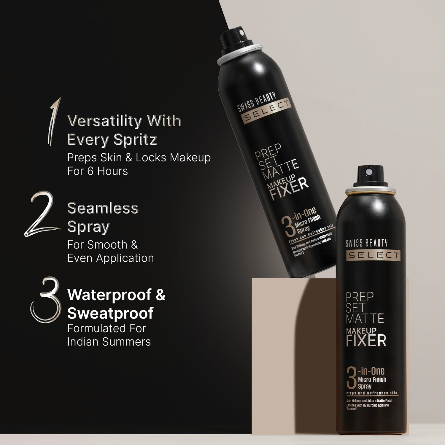 Image of SWISS BEAUTY Prep Set Matte Makeup Fixer | Natural Matte Finish | Long Lasting Spray Primer - 120 ml
