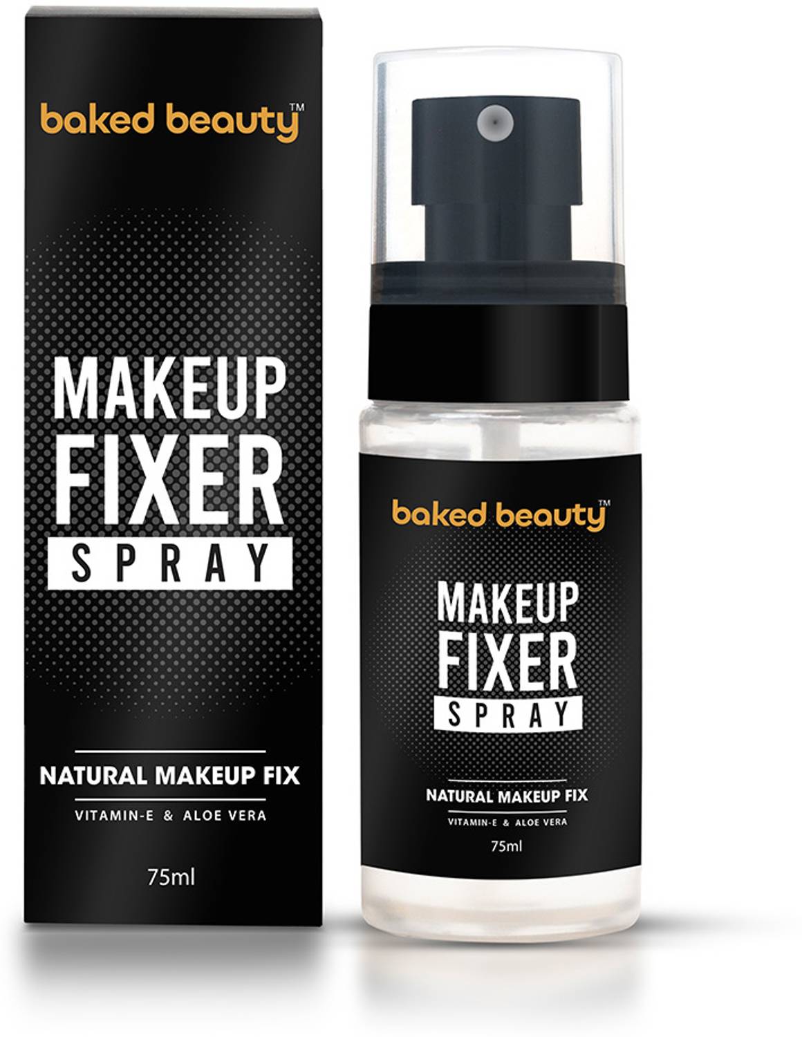 BAKED BEAUTY Non-sticky Makeup fixer quick setting spray infused with Aloe Vera & Vitamin-E Primer - 75 ml