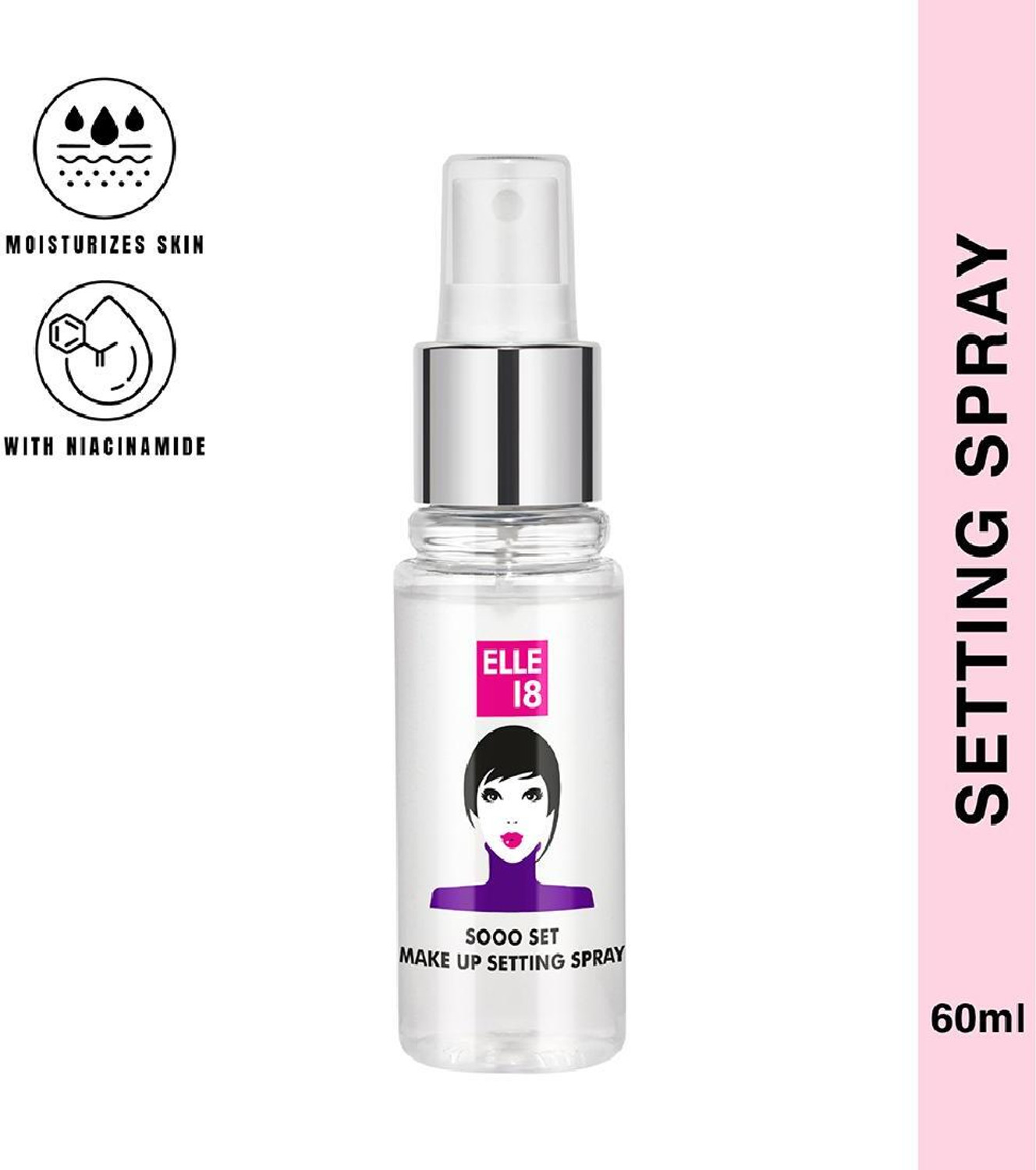 Image of ELLE 18 SOOO SET Setting Spray, long-lasting, hydrating & non-sticky makeup fixer|60ml Primer - 60 ml