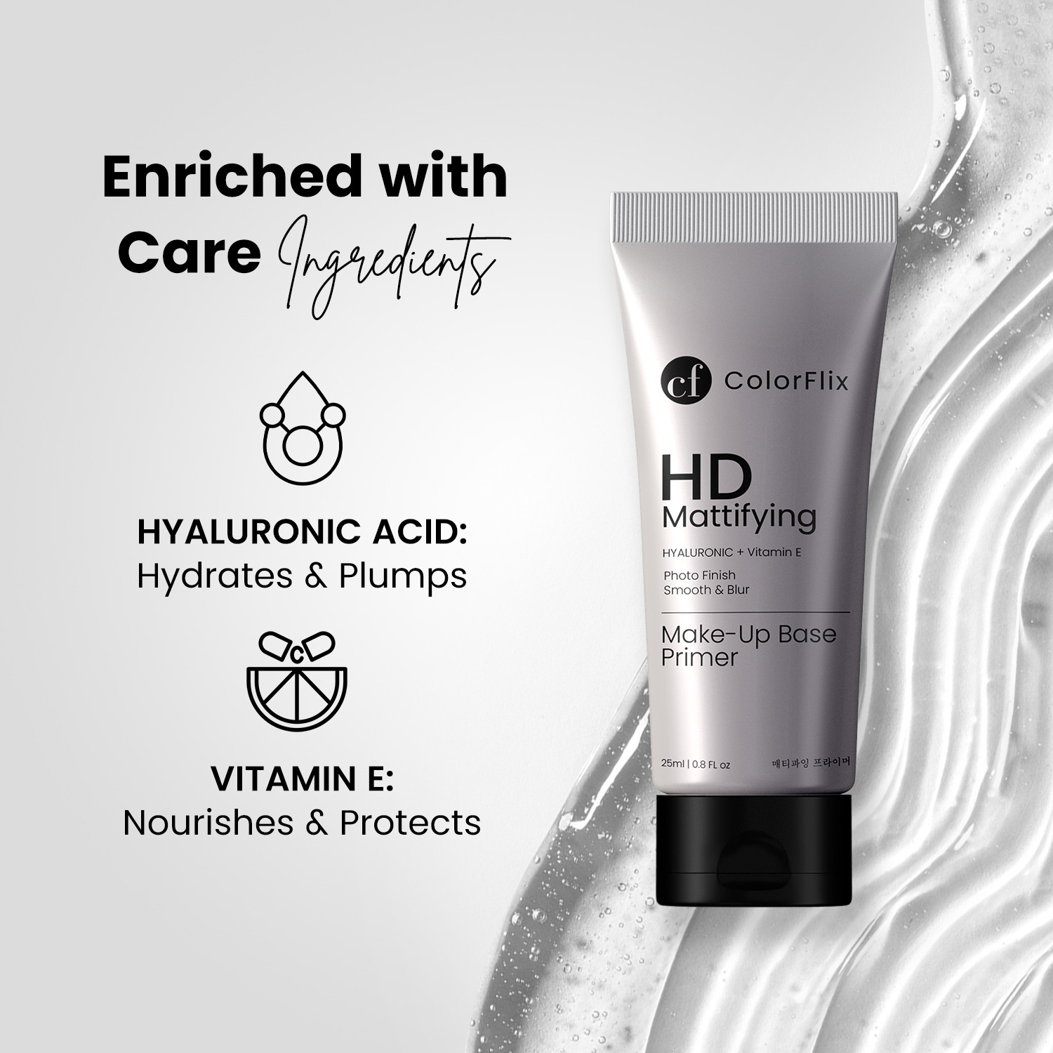 Image of ColorFlix HD Mattifying Makeup Base Primer with Hyaluronic and Vitamin E for Smooth Finish Primer - 25 ml