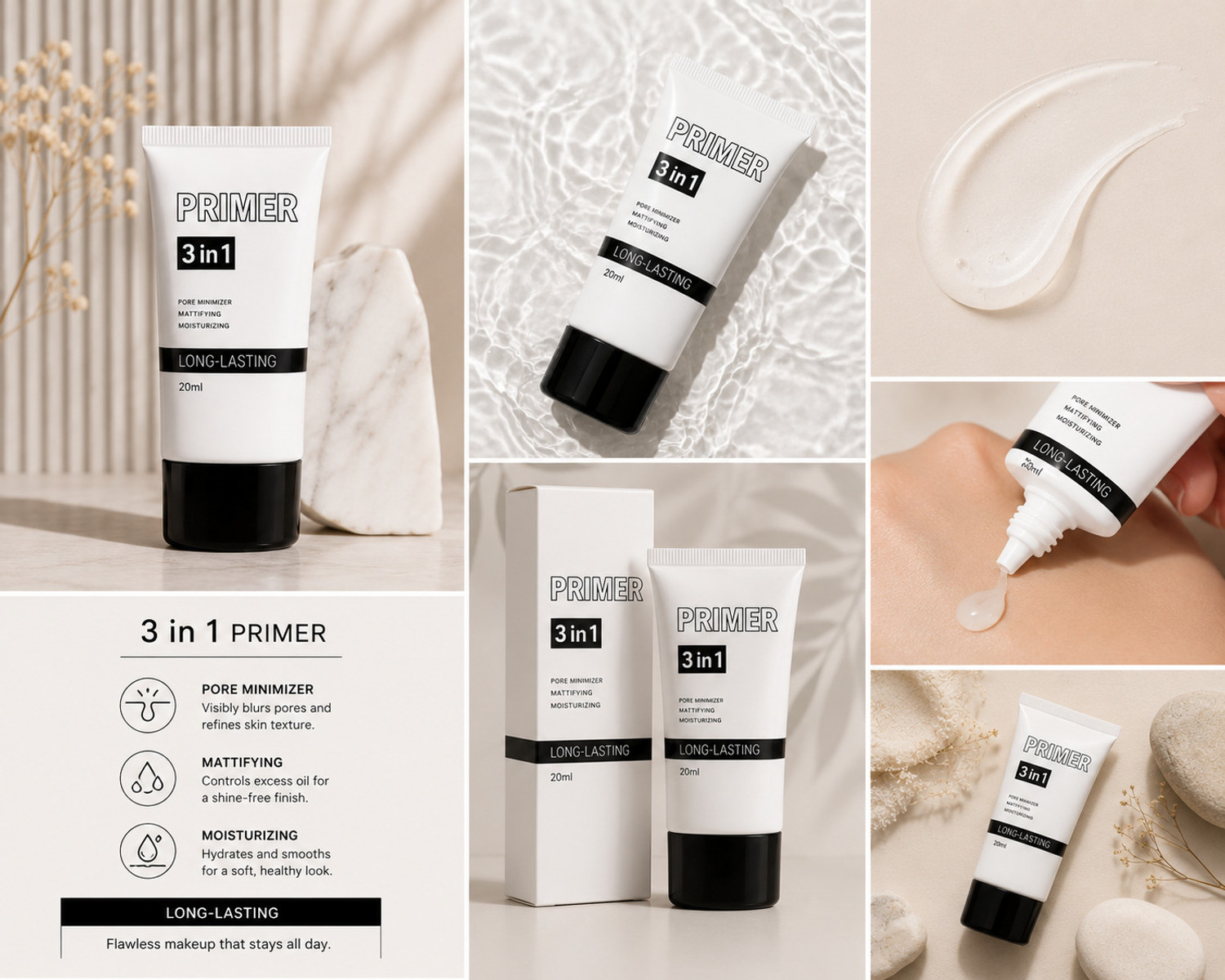 Image of Eletree 3 in 1 Primer with Makeup Fixer | Smooth Base, Long Lasting Makeup, Oil-Free, Primer - 10 g