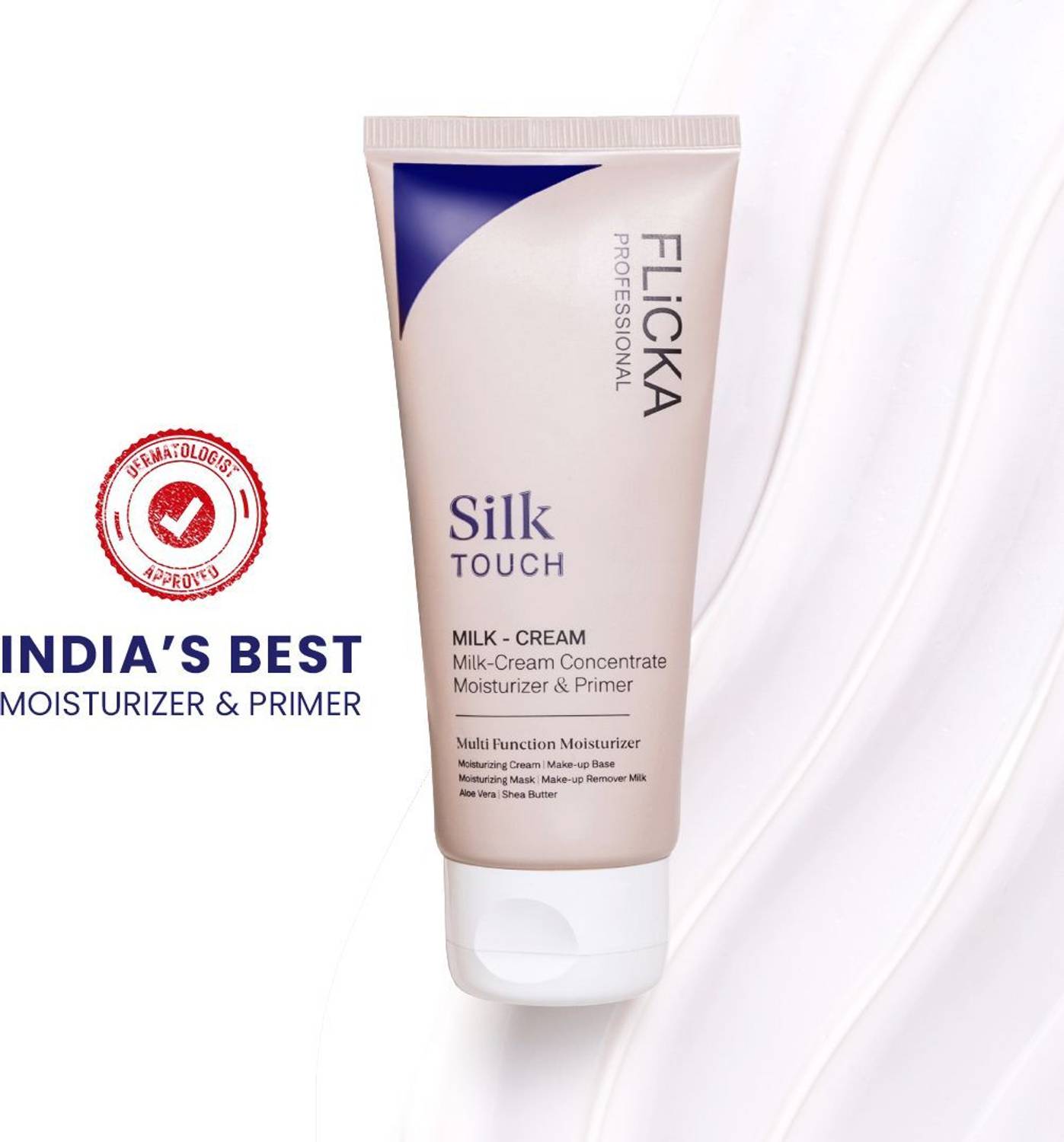 Flicka Silk Touch Milk-Cream Moisturizer for Face Makeup Long-Las