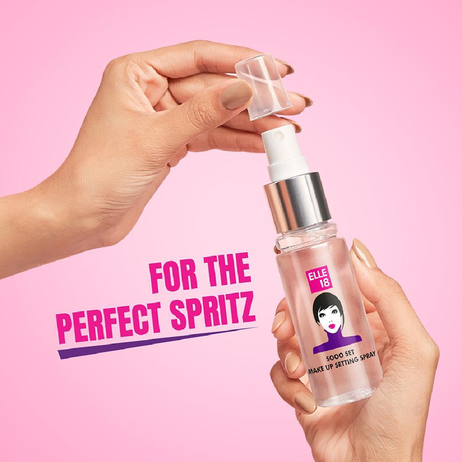 Image of ELLE 18 SOOO SET Setting Spray, long-lasting, hydrating & non-sticky makeup fixer|60ml Primer - 60 ml