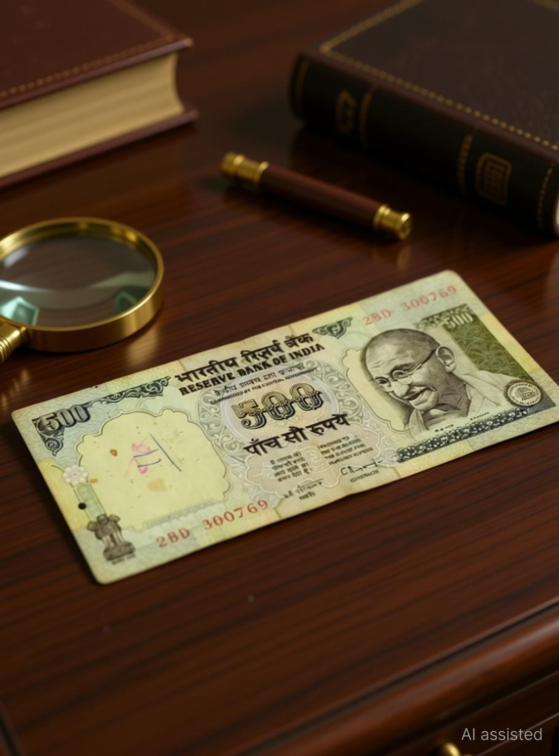 Image of Antique collection 500 Rupees Paper Printed Currency
