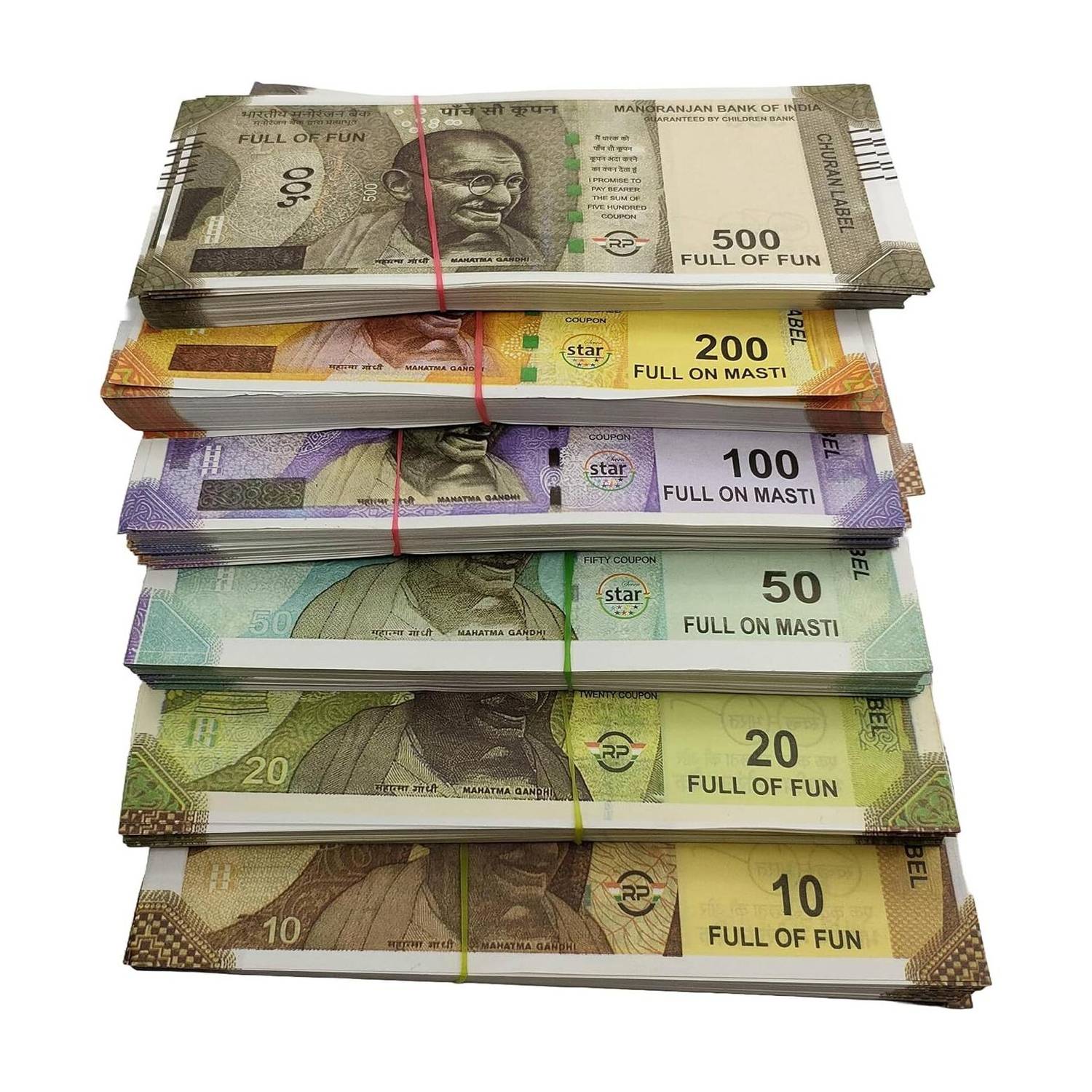 BBS DEAL Fake Notes NEW (11*6=66 NOTES) 10,20,50,100,200,500 Fake Money NAKLI NOTES Gag Toy