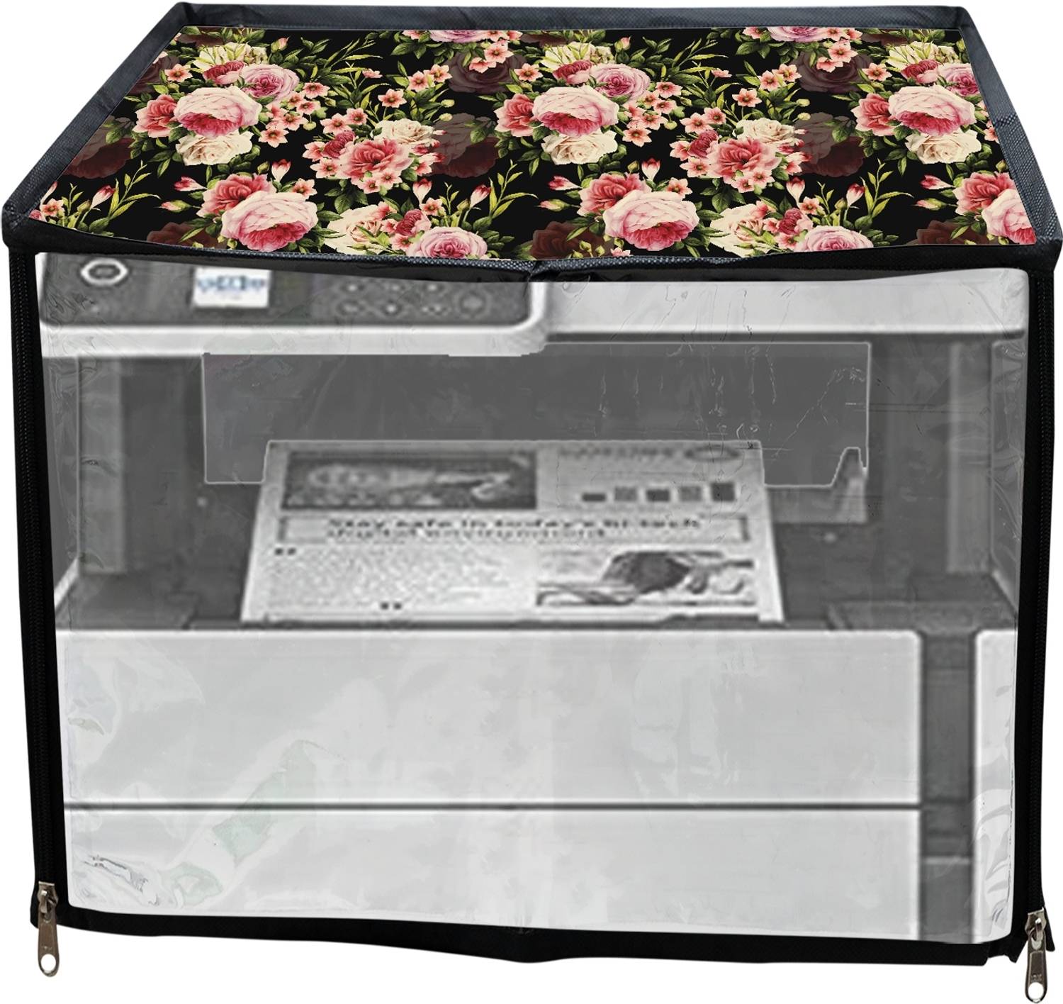 ATP Printer Cover For Epson Eco Tank M2170 Ink Tank Printer (Black Rose Print) Printer Cover