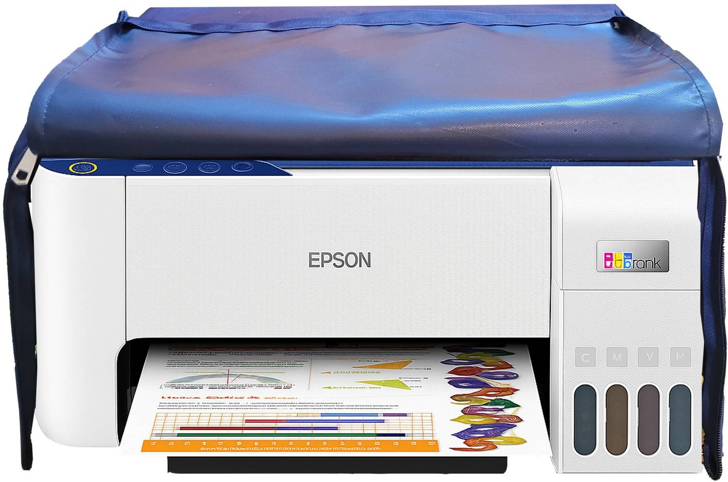 Protectio Dust & WaterProof Chain Printer Cover for Epson L3215 Multifunction InkTank-Blue Printer Cover