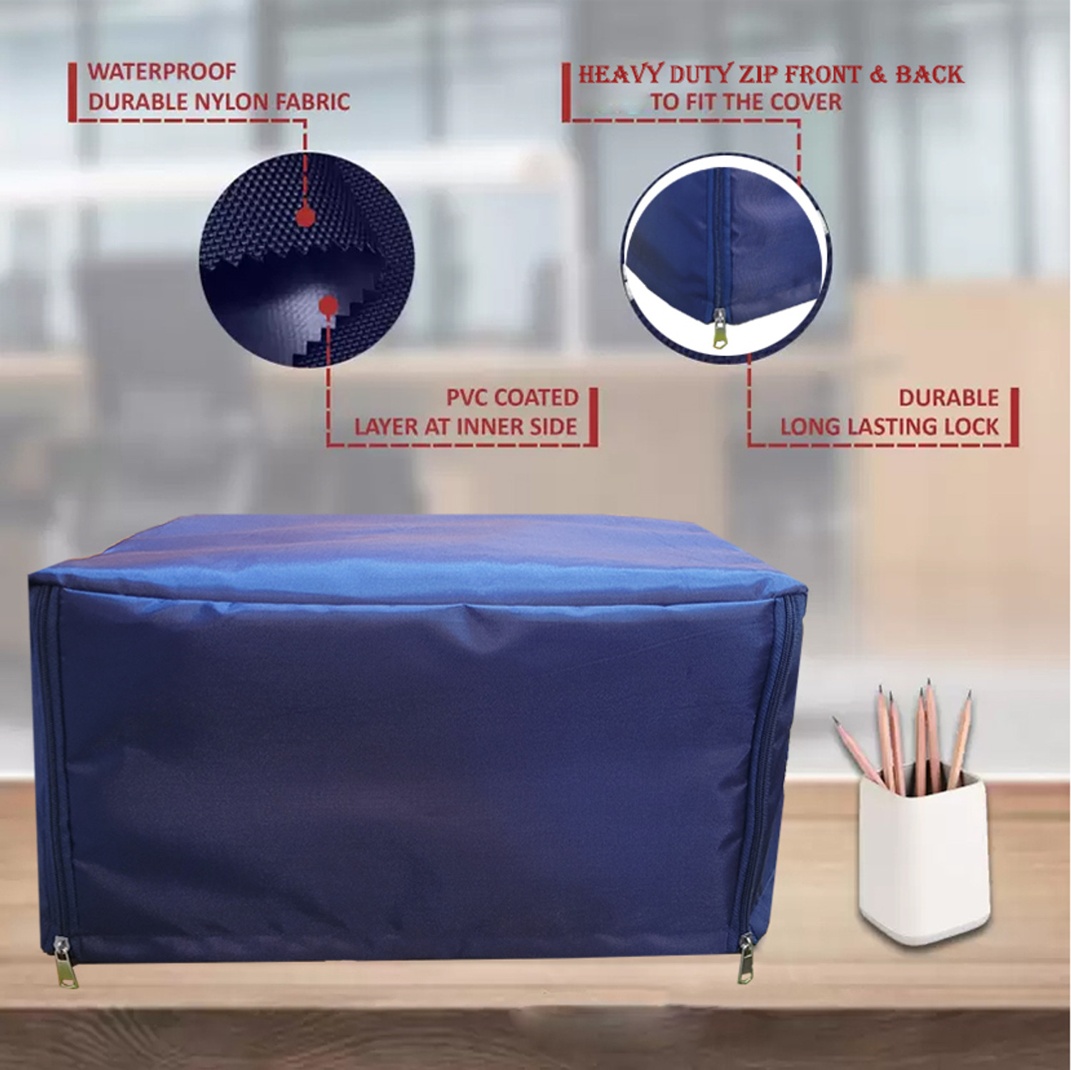 Image of Protectio Dust proof Printer Cover for Canon Pixma G3010 Chain printer cover- Blue Printer Cover