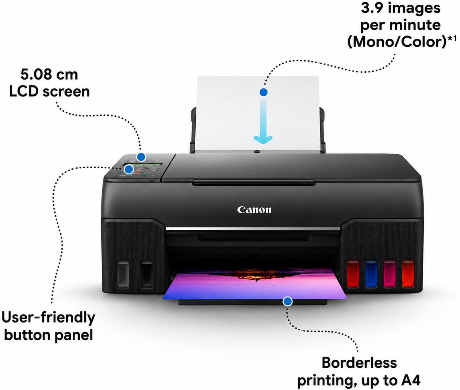 Image of Canon PIXMA G670 Wi-Fi Ink Tank Photo Multi-function WiFi Color Inkjet Printer