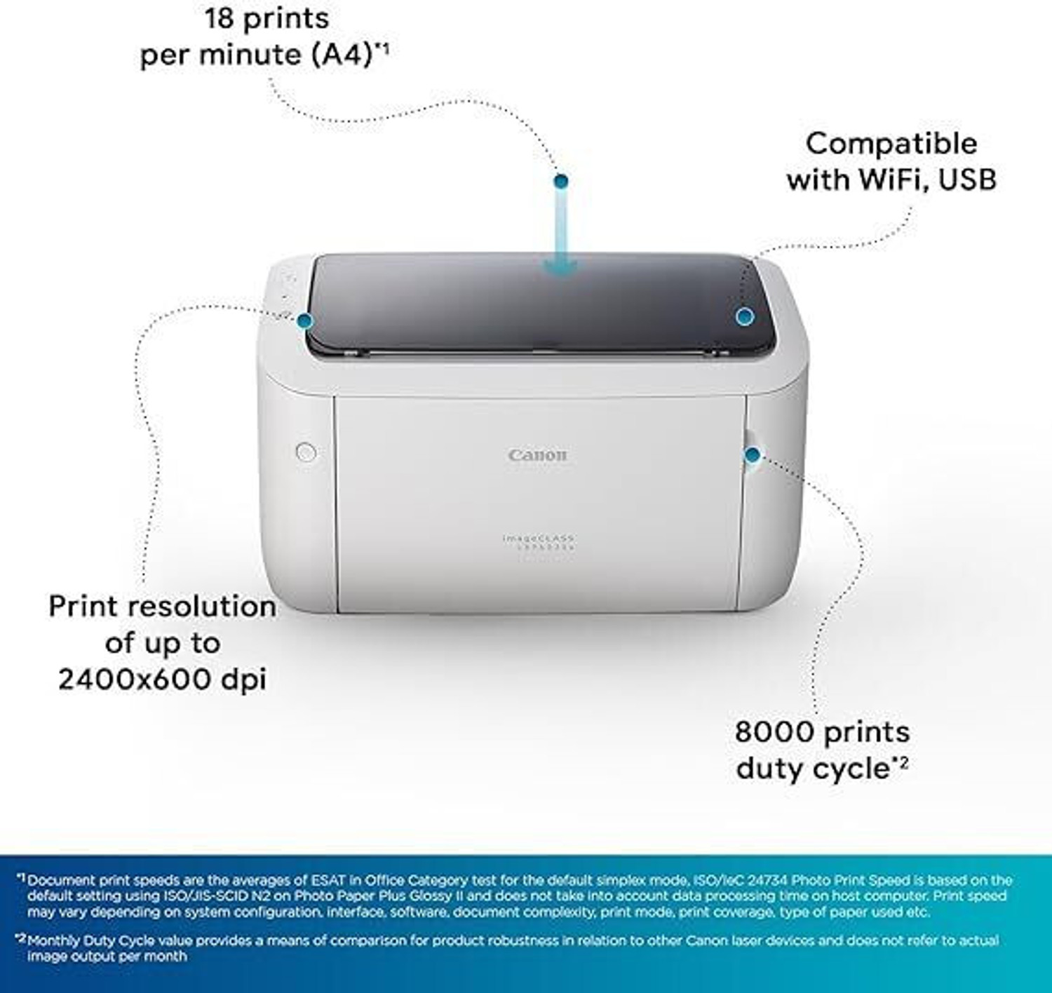 Image of Canon LBP6030W Single Function WiFi Monochrome Laser Printer