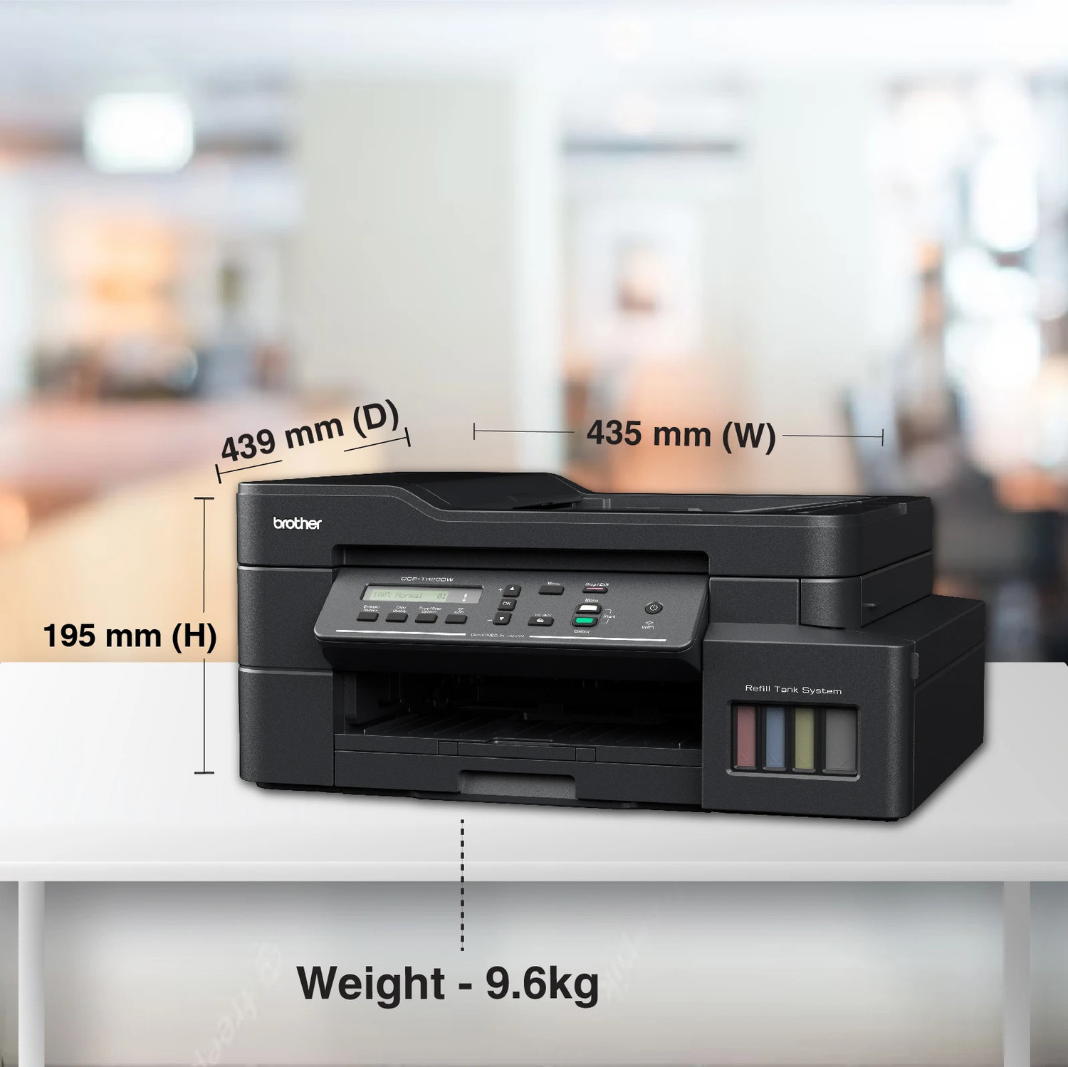 Image of brother DCP-T820DW Multi-function WiFi Color Ink Tank Printer with Auto Duplex feature ideal for Home & Office Usage