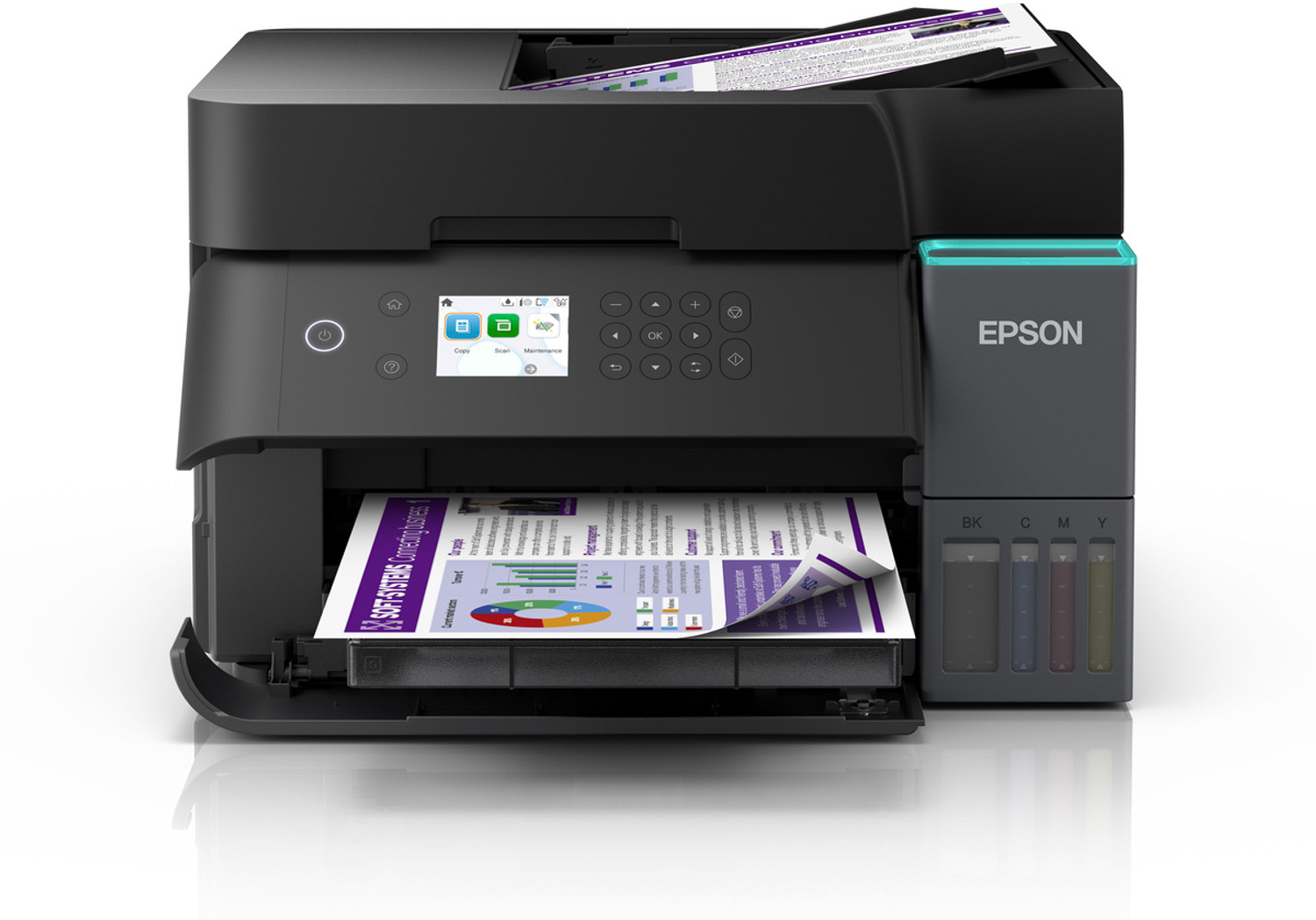 Image of Epson EcoTank L6370 Multi-function Color Inkjet Printer (Color Page Cost: 0.33 Rs. | Black Page Cost: 0.09 Rs.) Print, Copy & Scan, Auto Duplex, ADF Supported, Up to 18 IPM Mono / 9 IPM Color, Yield: Up to 8,500 Black / 6,500 Color Pages