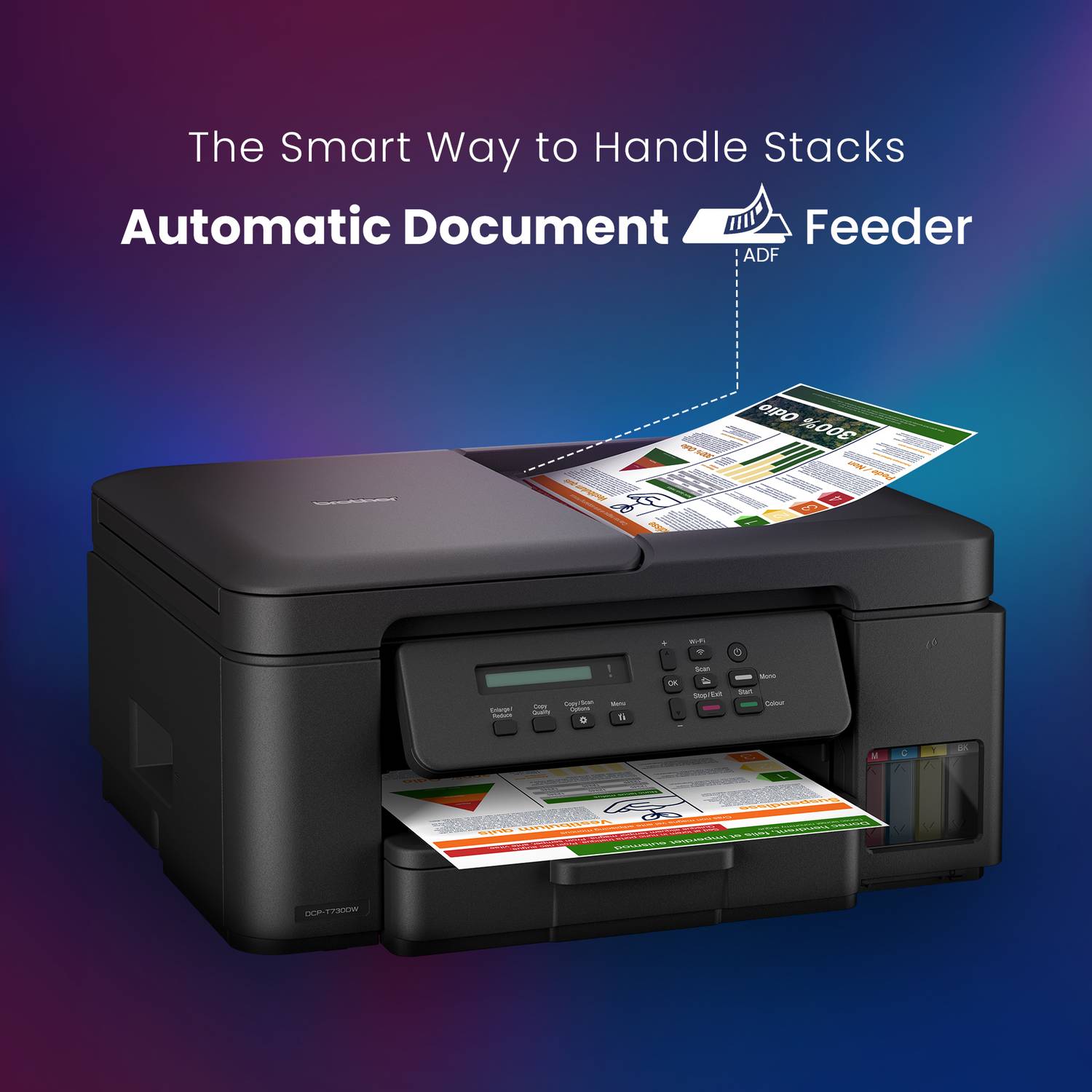 Brother DCP-T730DW Multi-function WiFi Color Ink Tank Printer - Image 5