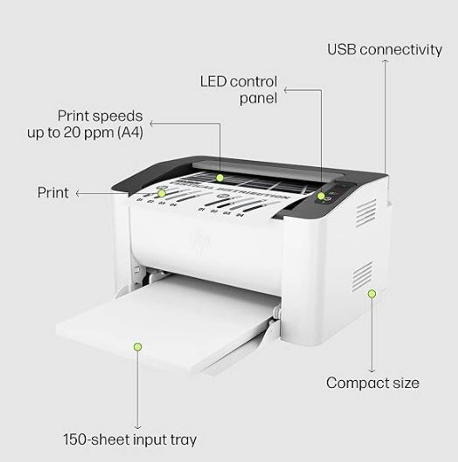 HP Laser 1008A USB, Duplex, Compact for Home & Small Office Single Function Monochrome Laser Printer