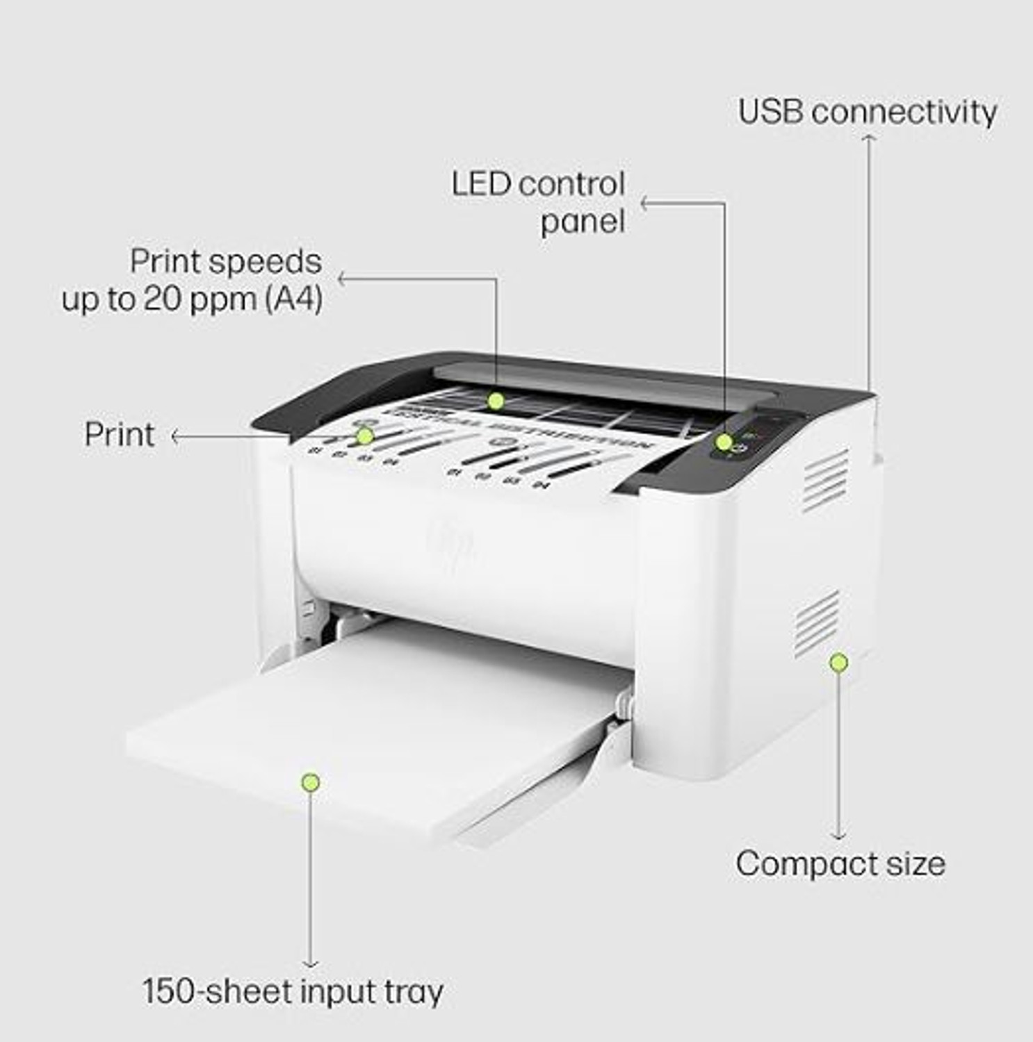 Image of HP Laser 1008A USB, Duplex, Compact for Home & Small Office Single Function Monochrome Laser Printer
