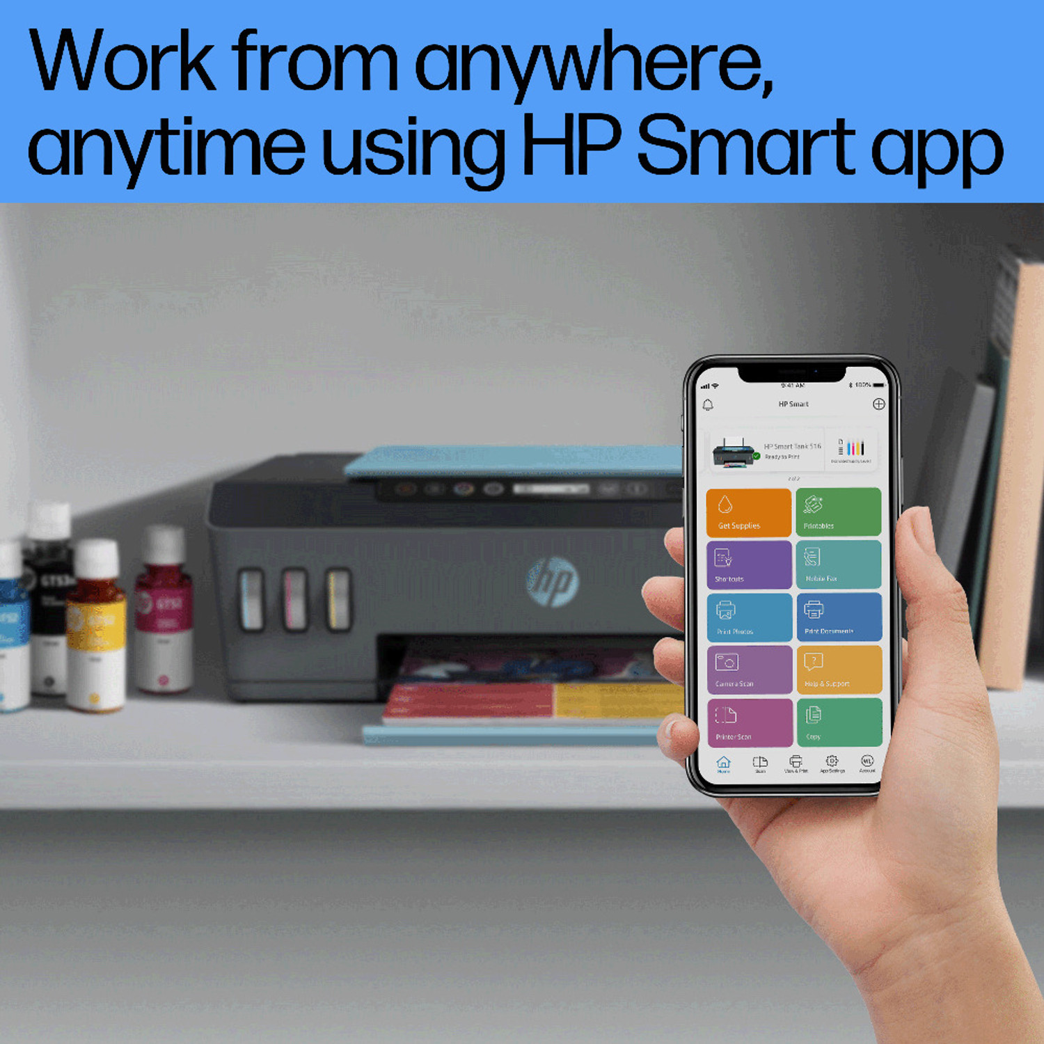 Image of HP Smart Tank 516 All-in-One Multi-function WiFi Color Ink Tank Printer