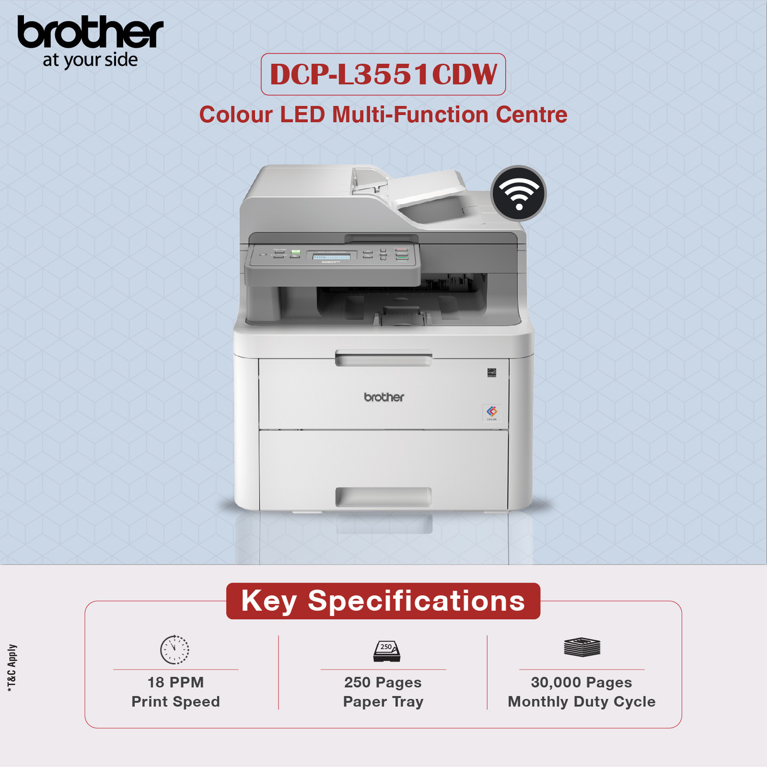 Image of brother DCP-L3551CDW Multi-function Color Laser Printer with Auto Duplex Feature