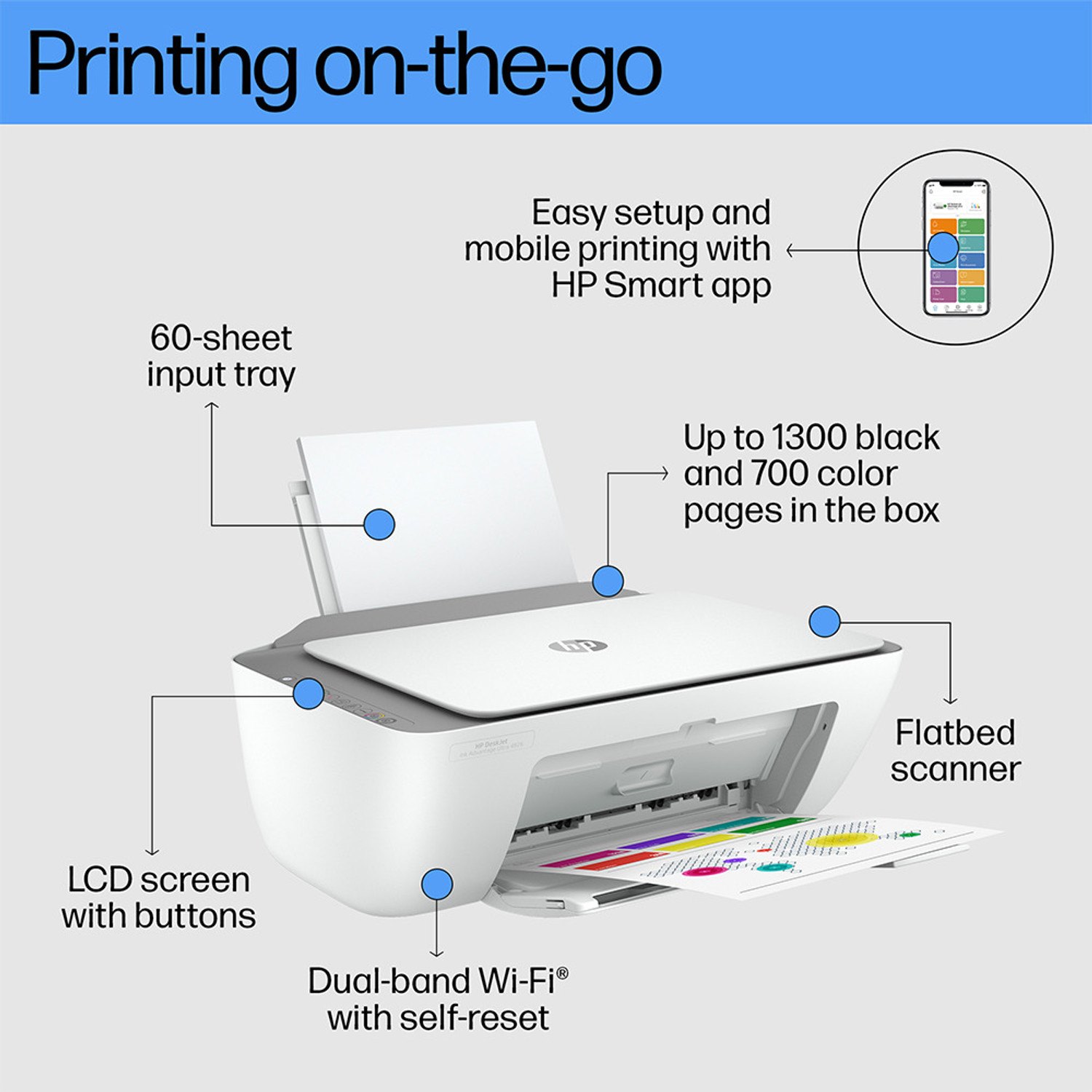 Image of HP Deskjet Ink advantage Ultra 4826 All-in-one Multi-function WiFi Color Inkjet Printer (Color Page Cost: 81 Paise | Black Page Cost: 44 Paise) with Copy, Scan, 2 Sets of Inbox Cartridges, Smart App Setup