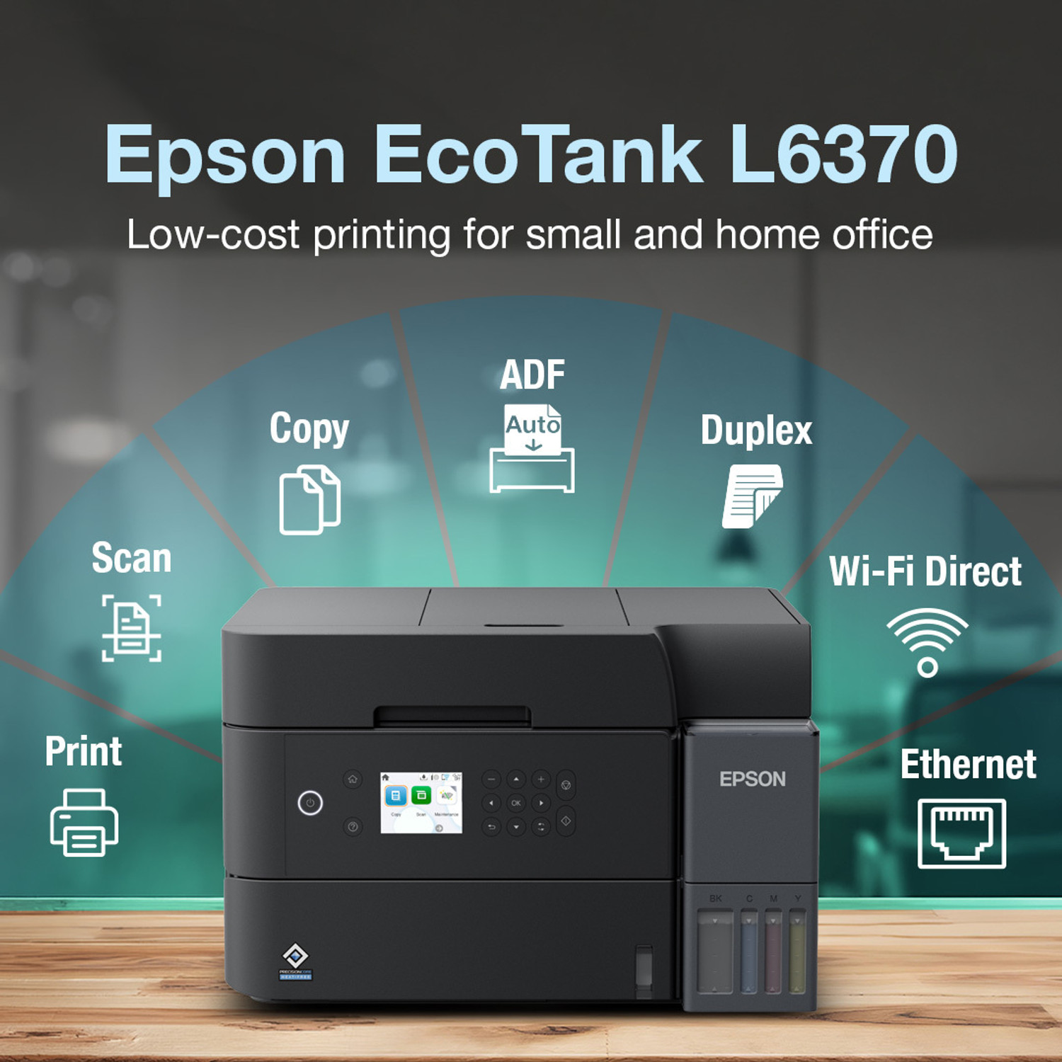 Image of Epson EcoTank L6370 Multi-function Color Inkjet Printer (Color Page Cost: 0.33 Rs. | Black Page Cost: 0.09 Rs.) Print, Copy & Scan, Auto Duplex, ADF Supported, Up to 18 IPM Mono / 9 IPM Color, Yield: Up to 8,500 Black / 6,500 Color Pages