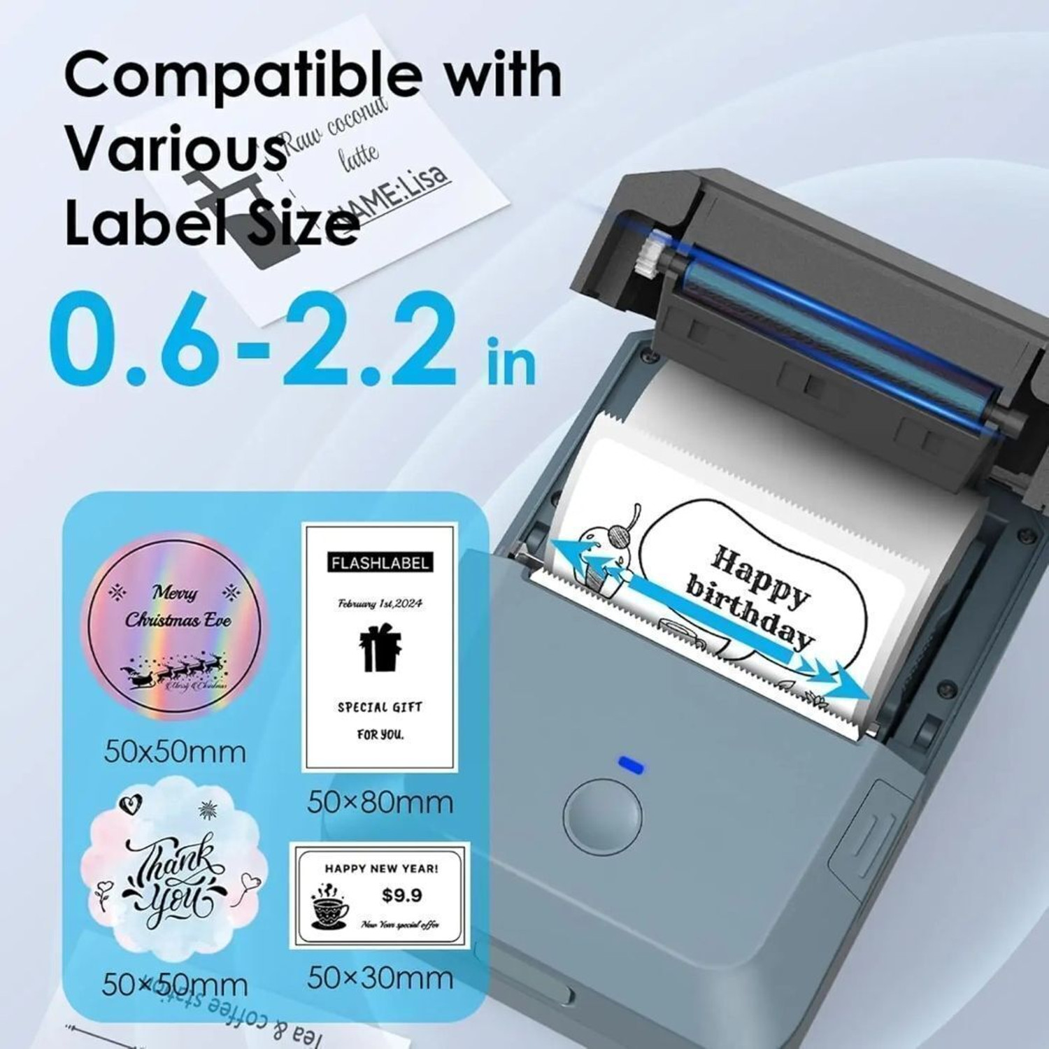 Image of Milestone Y50 Bluetooth Thermal Label Printer for Business, Jwellery, Cloth Shop - Multi-function Monochrome Label Printer