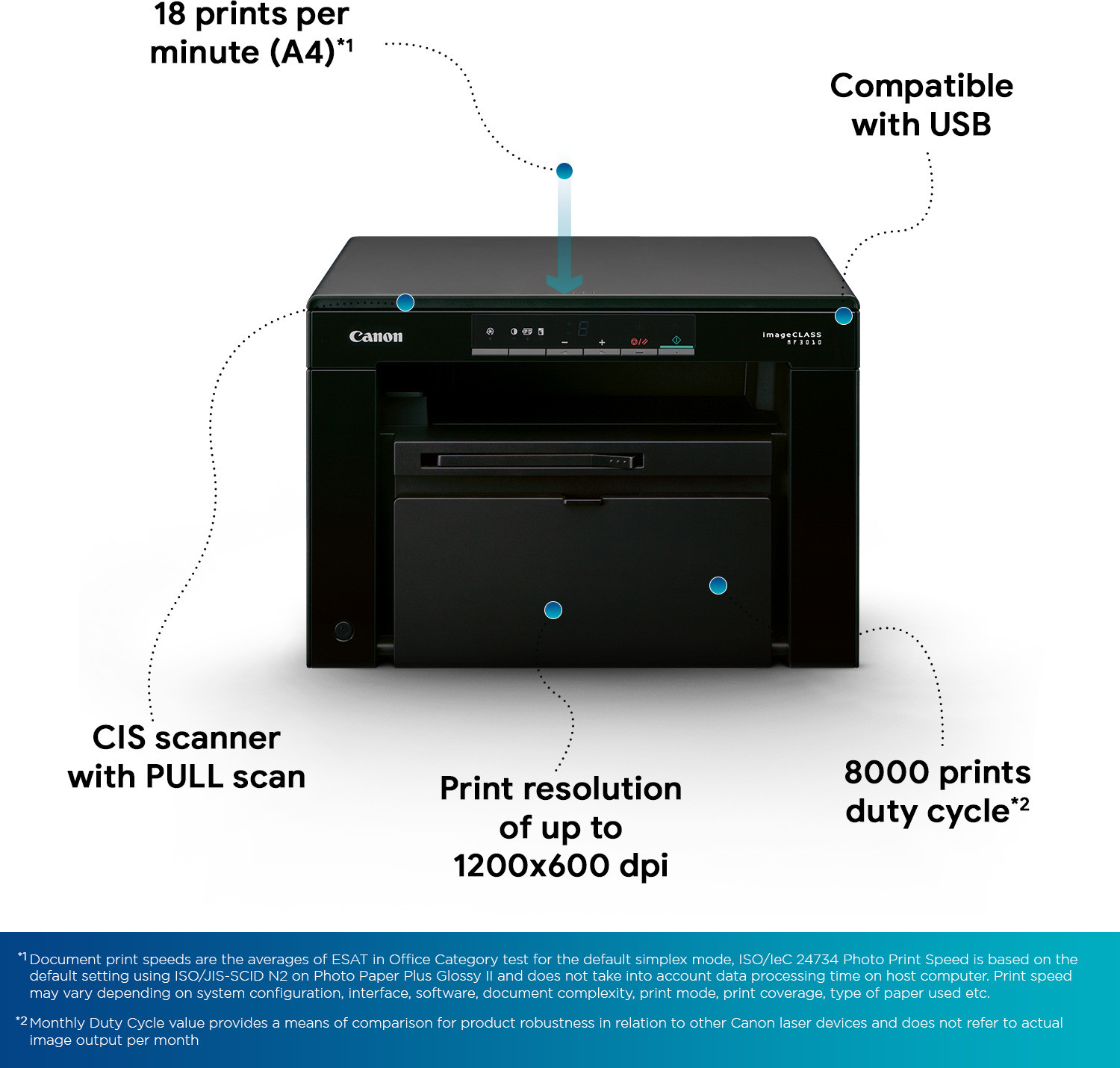Image of Canon ImageCLASS MF3010 Multi-function Monochrome Laser Printer