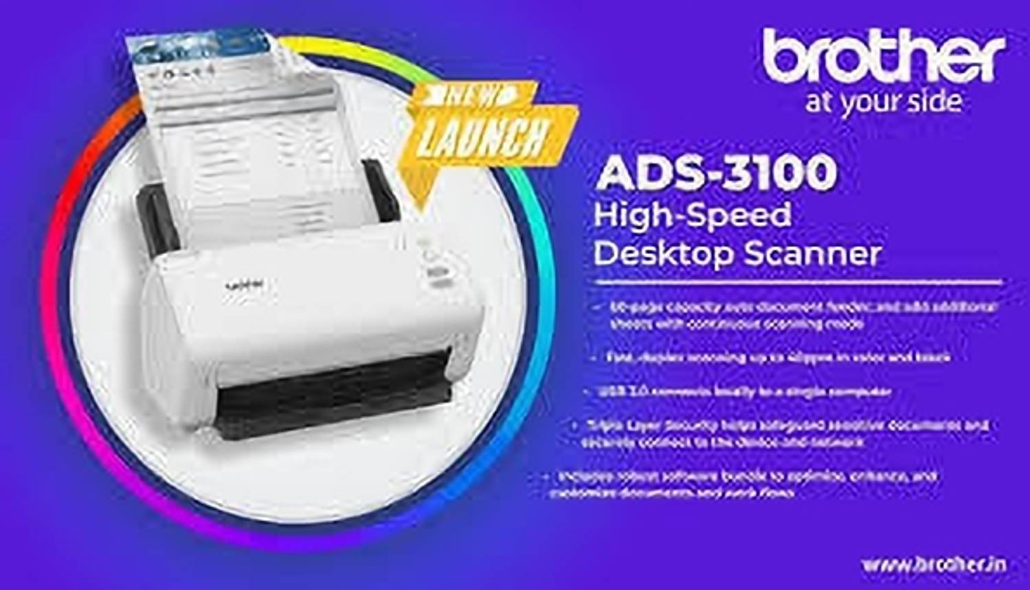 brother ADS-3100 Document Scanner Single Function Monochrome Laser Printer