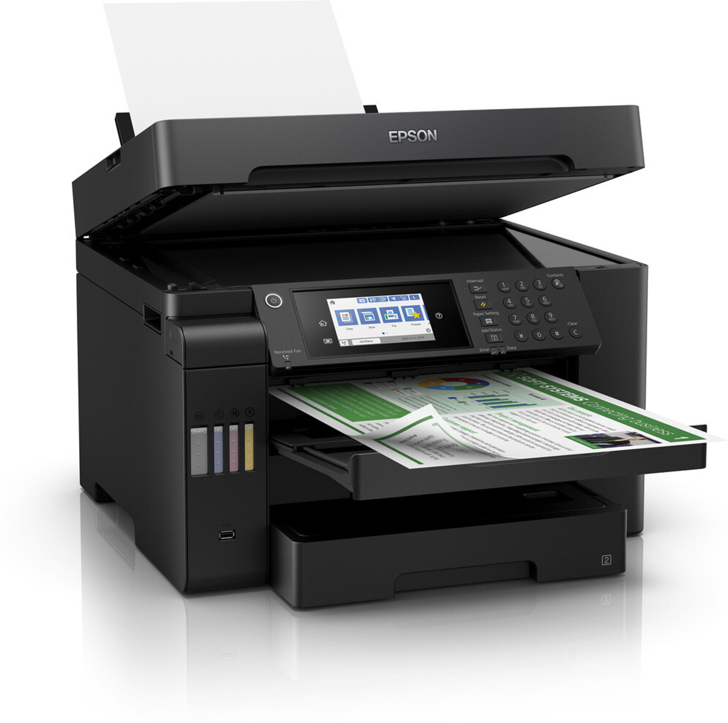 Image of Epson EcoTank L15150 Multi-function WiFi Color Inkjet Printer with Voice Activated Printing Google Assistant