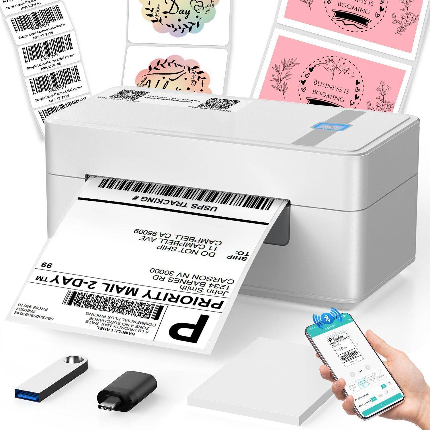 HIROBOT 2054N Bluetooth Thermal Label Printer 4X6