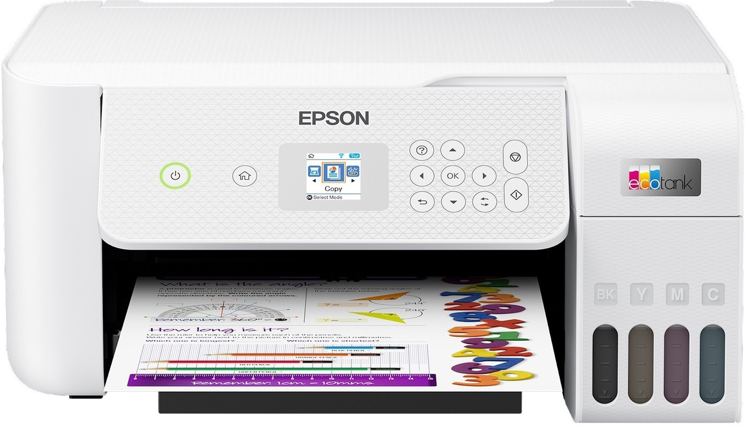 Image of Epson Eco L3266 Multi-function WiFi Color Ink Tank Printer (Color Page Cost: 24 Paise | Black Page Cost: 9 Paise | Borderless Printing) with Micro Piezo Heat Free Technology & 3.6 cm color LCD Screen