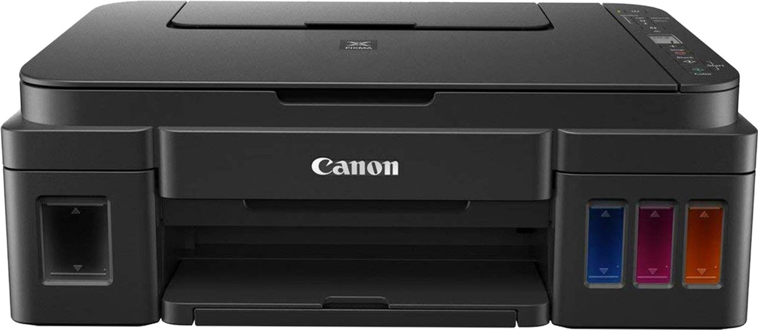 Image of Canon PIXMA MegaTank /Ink Efficient G2012 Multi-function Color Ink Tank Printer (Color Page Cost: 0.32 Rs. | Black Page Cost: 0.09 Rs.) with 2 additional Black