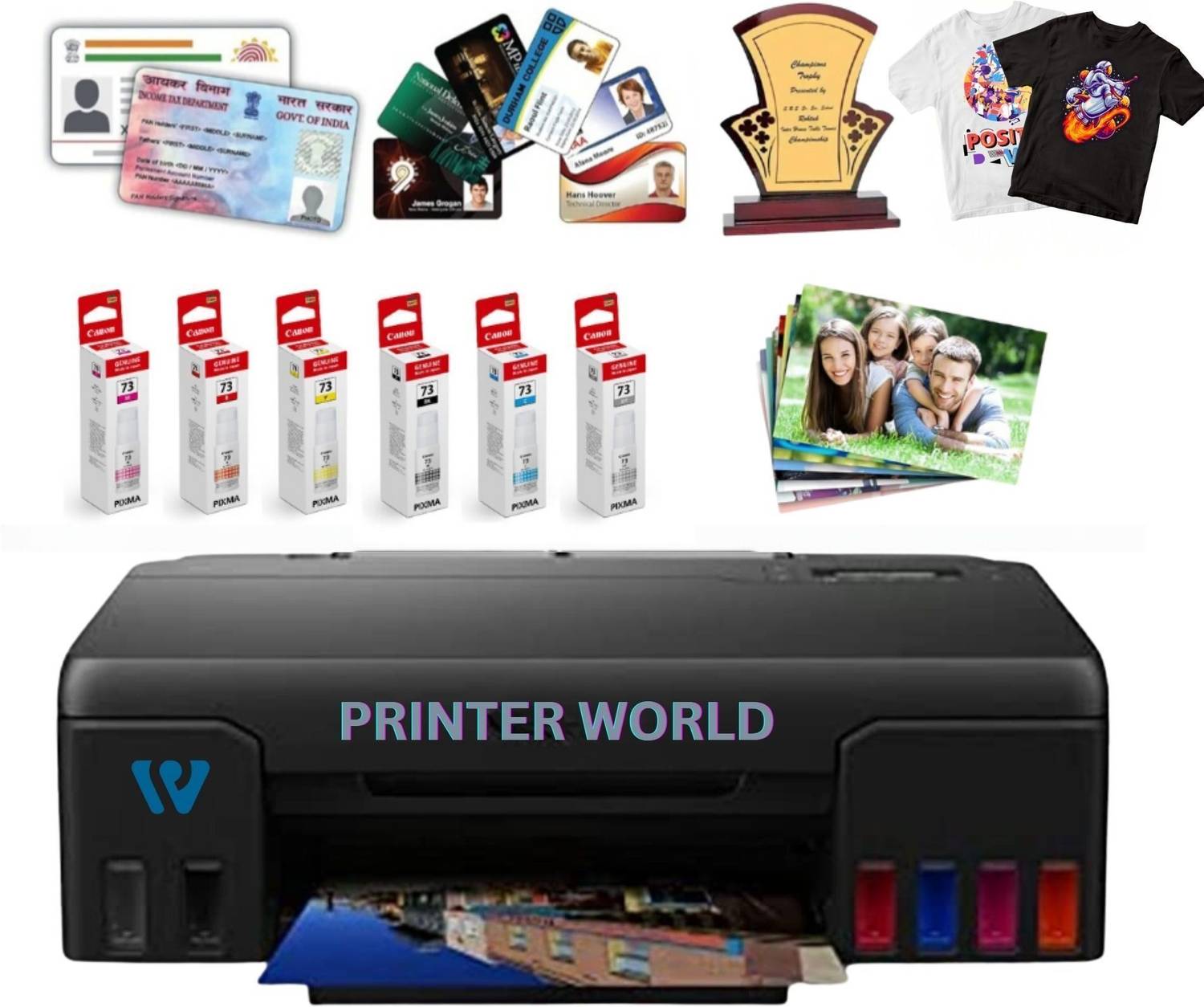Printer world G500 series T-SHIRT PVC CARD multipurpose Single Fu