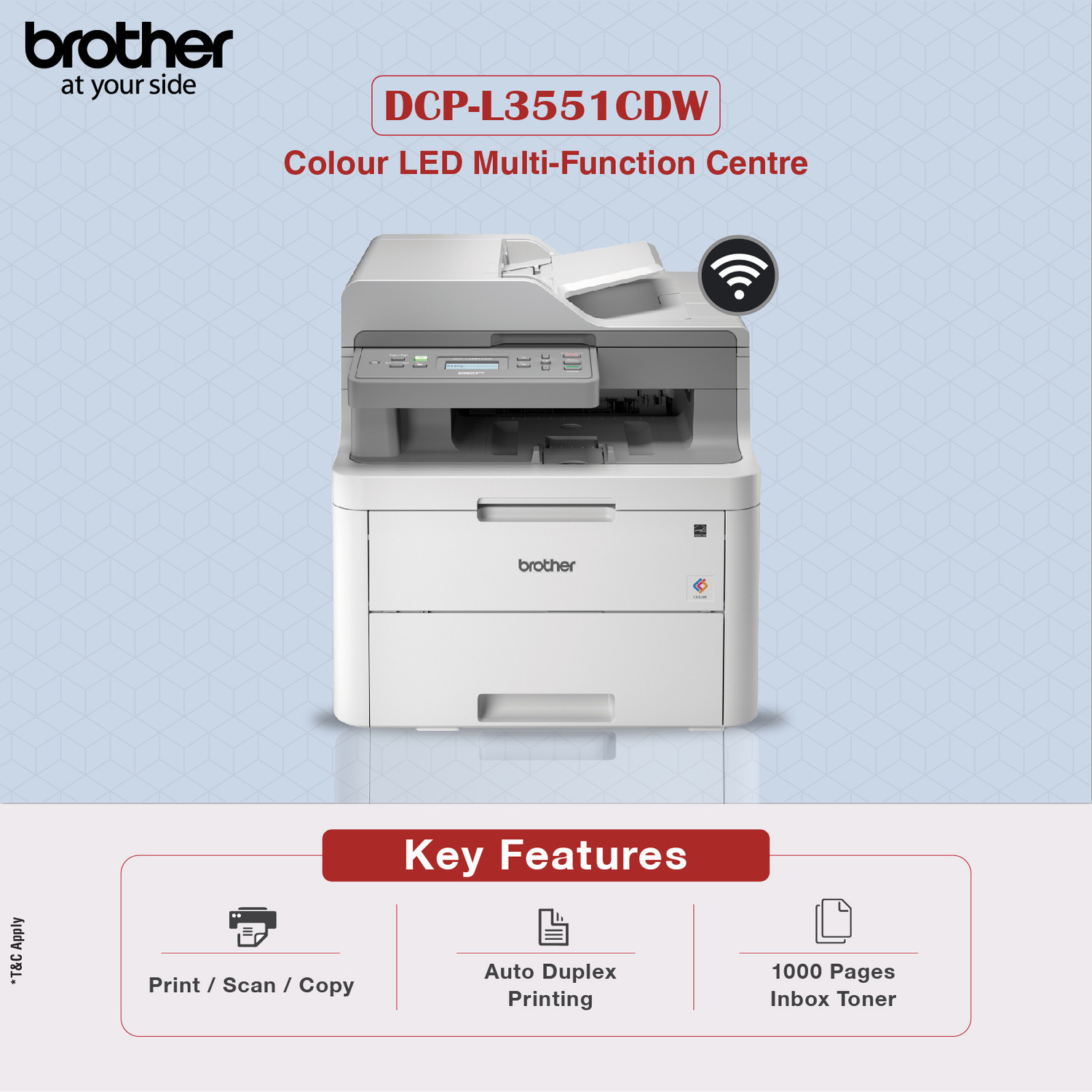 Image of brother DCP-L3551CDW Multi-function Color Laser Printer with Auto Duplex Feature