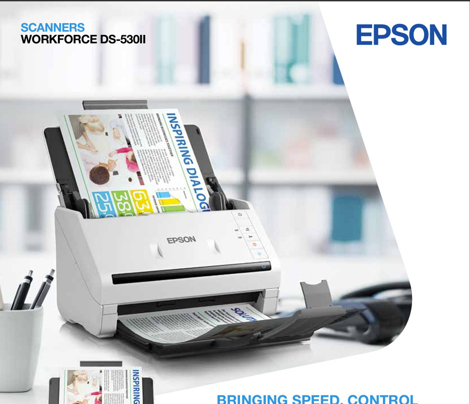 Image of Epson DS-530II Color Duplex Sheet-fed Document Scanner Single Function Monochrome Laser Printer