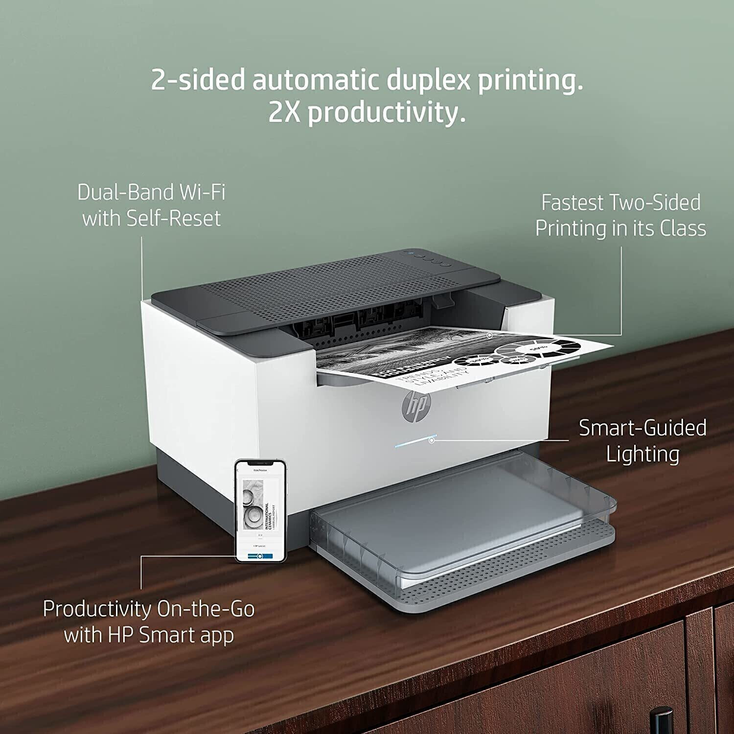 Image of HP M208dw Single Function WiFi Monochrome Laser Printer with Auto Duplex Feature