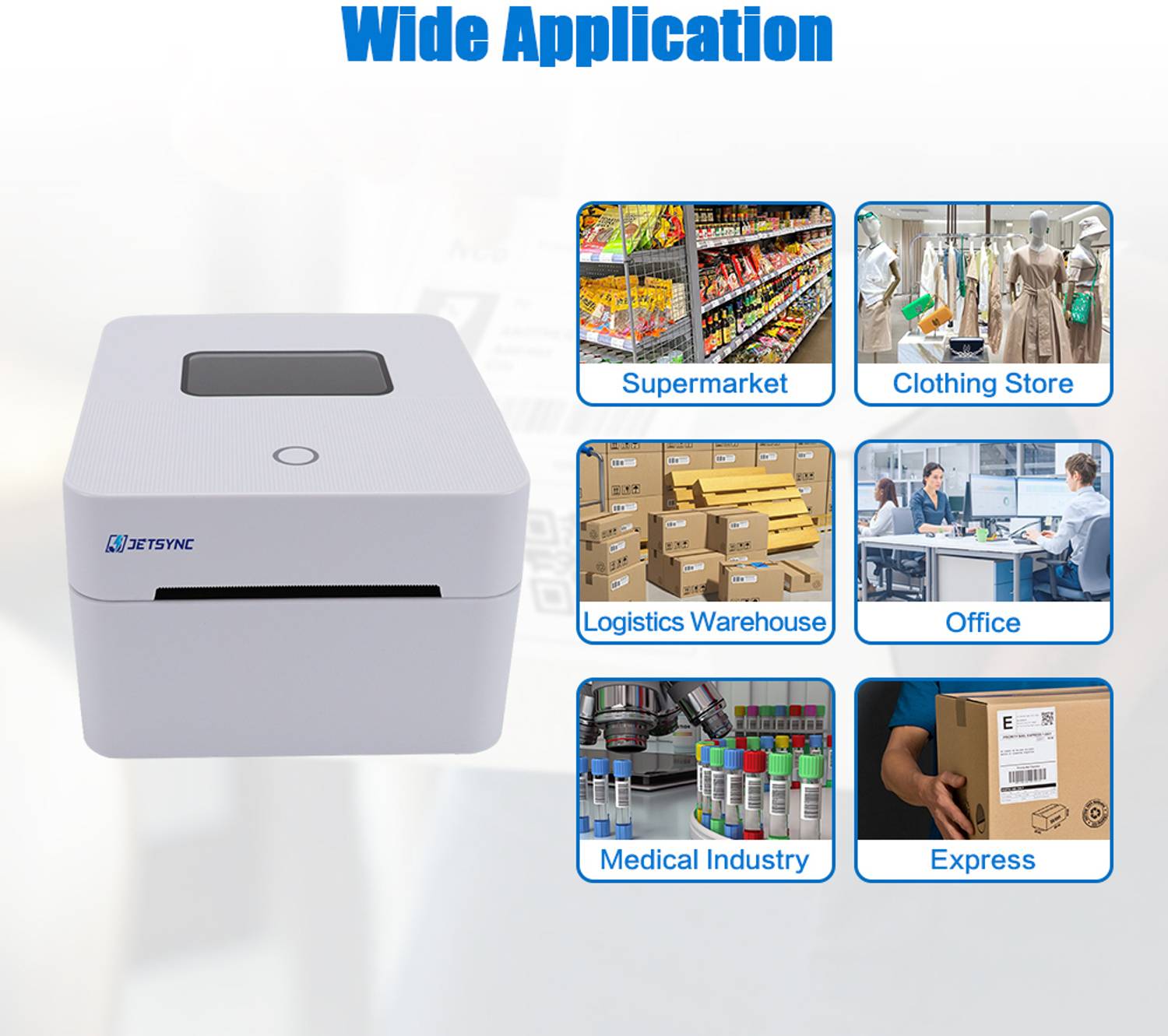 JETSYNC 4x6 Thermal Shipping Label Printer White - Image 4