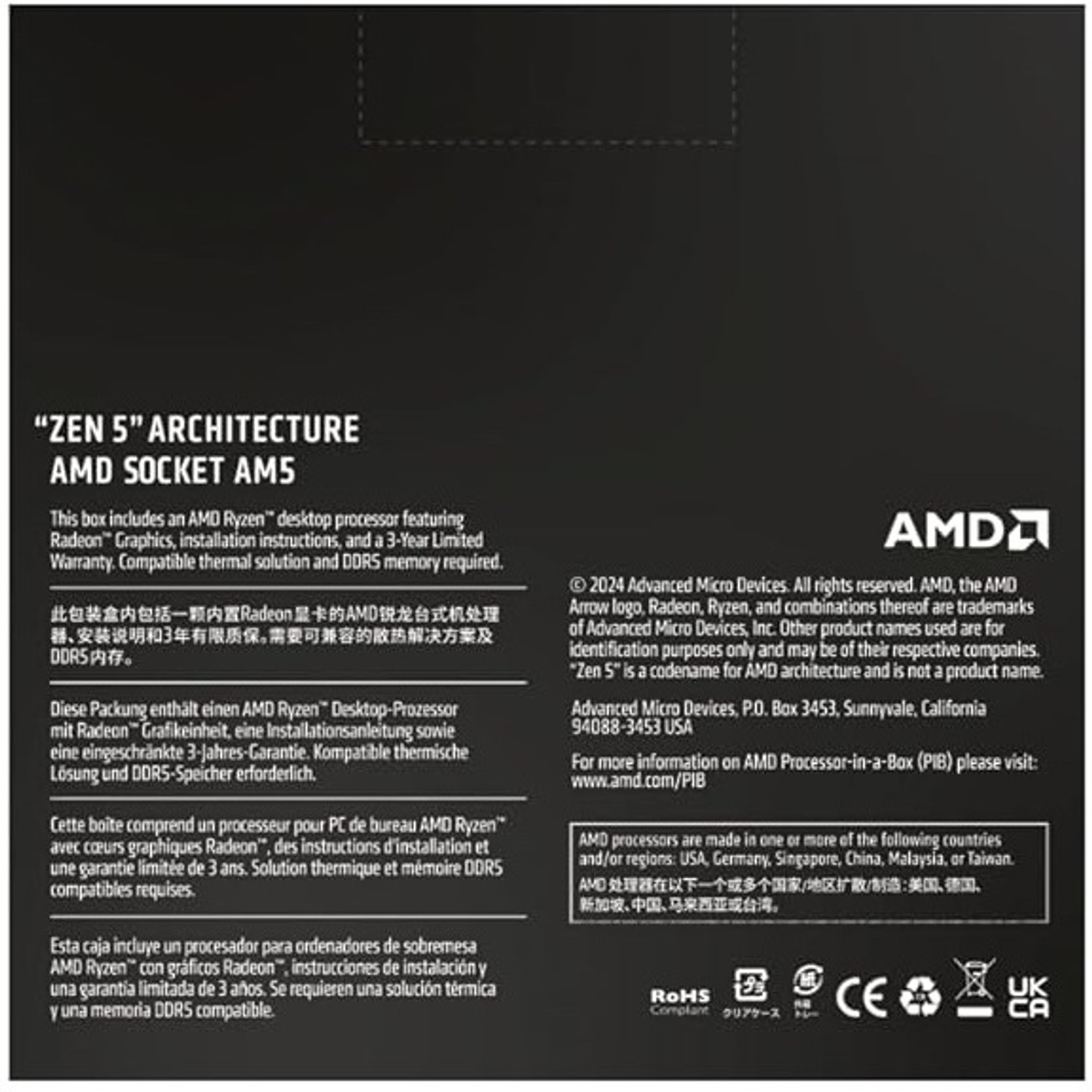 Image of AMD Ryzen 5 9600X 3.9 GHz Upto 5.4 GHz AM5 Socket 6 Cores 12 Threads Desktop Processor