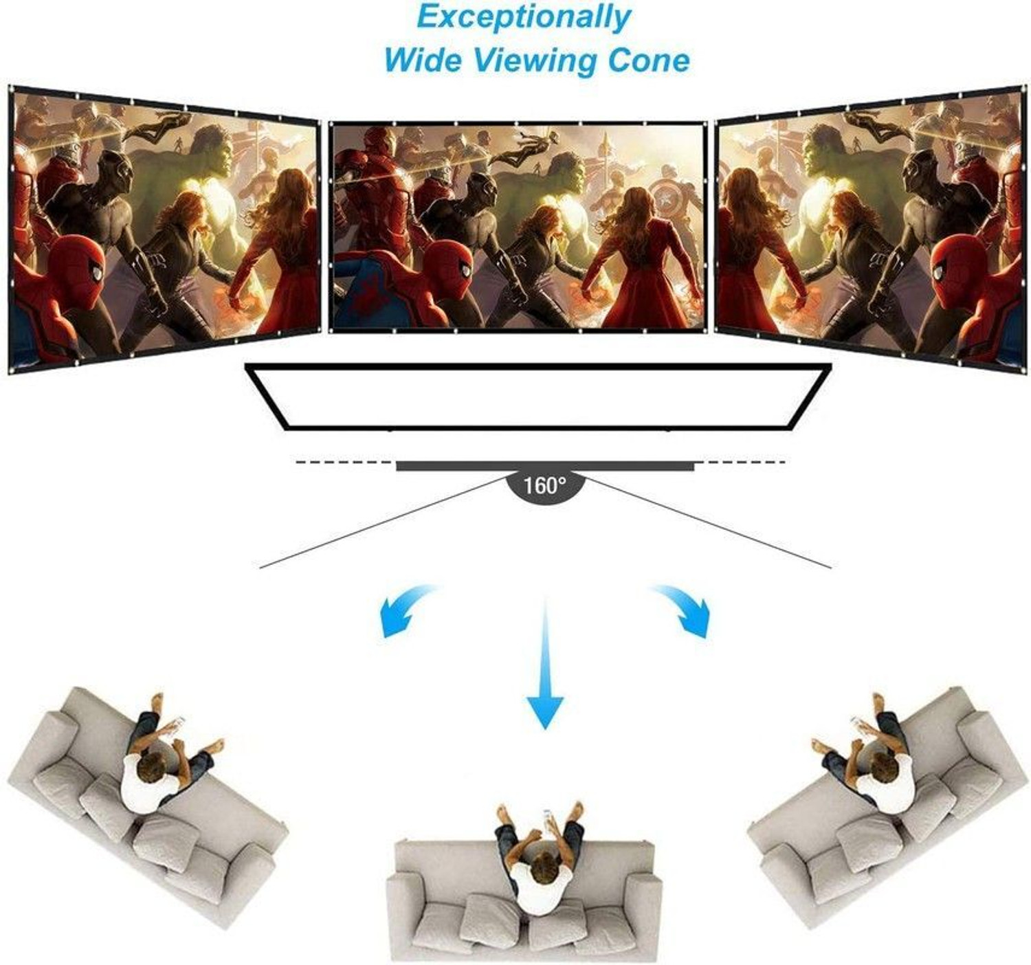 Image of Savsol Projector Screen 150 inch 16:9 HD Foldable Anti-Crease Portable Projection Projector Screen (Width 304 cm x 243 cm Height)