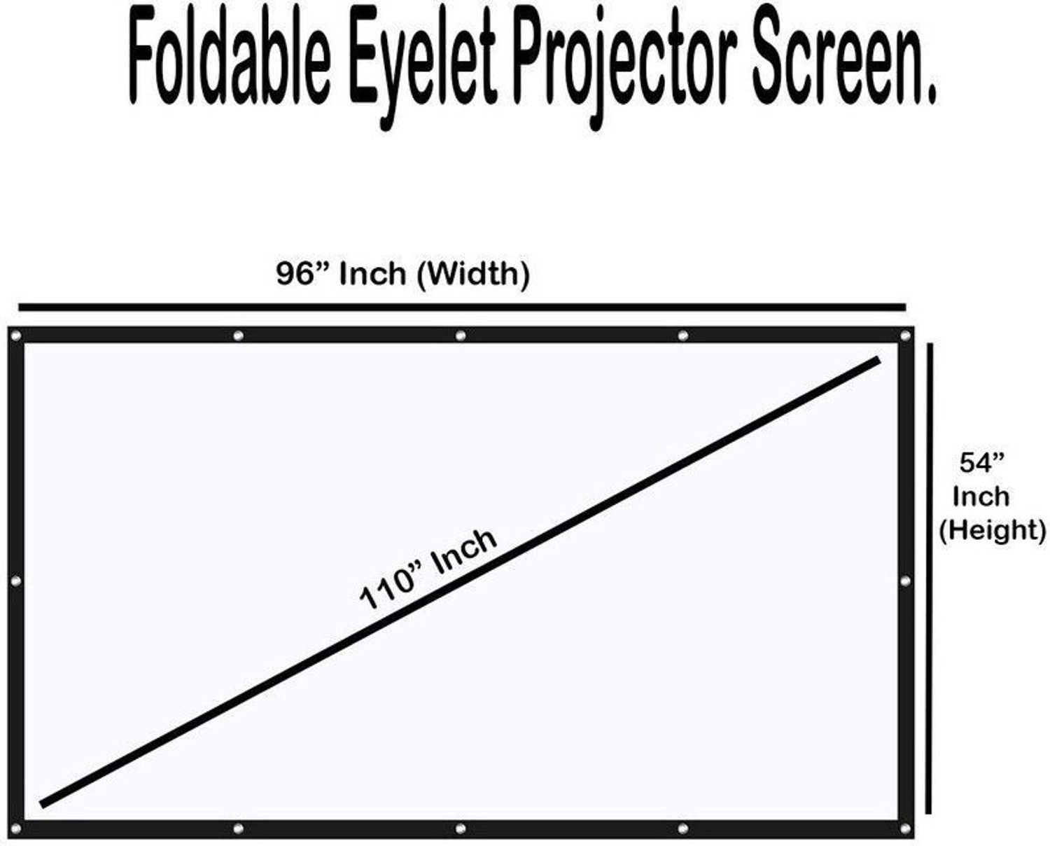 Image of royality 110 inch Projector Screen,4K 16:9 Anti-Crease Indoor Outdoor - (96 inch (W) x 54 inch (H) Projector Screen (Width 243 cm x 137 cm Height)