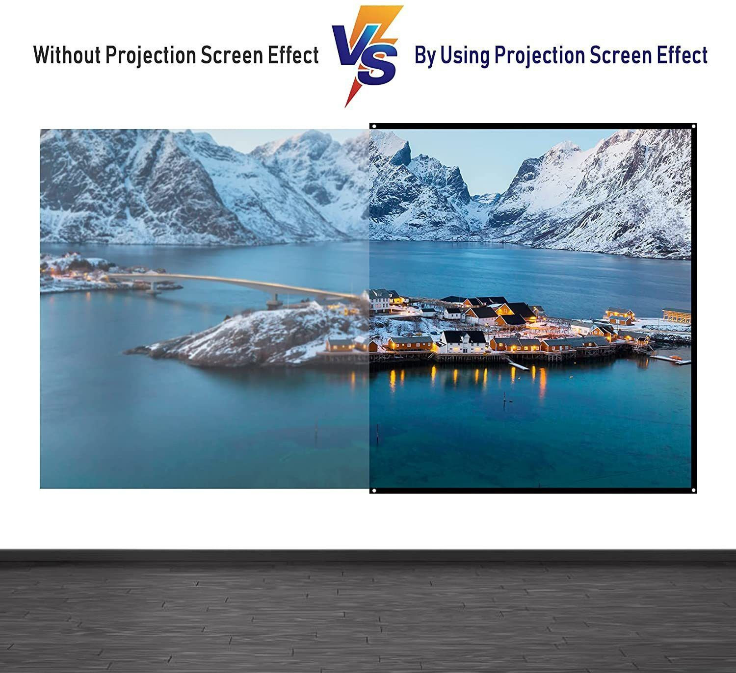 Image of royality 100 inch Eyelet Projector Screen 16:9 Aspect Ratio, 100 inch Diagonal, 87 Inches Width x 54 Inches Hight, Black Coated from Back Side, Supports UHD-3D-4K-8K Technology Foldable Projector Screen Projector Screen (Width 221 cm x 125 cm Height)