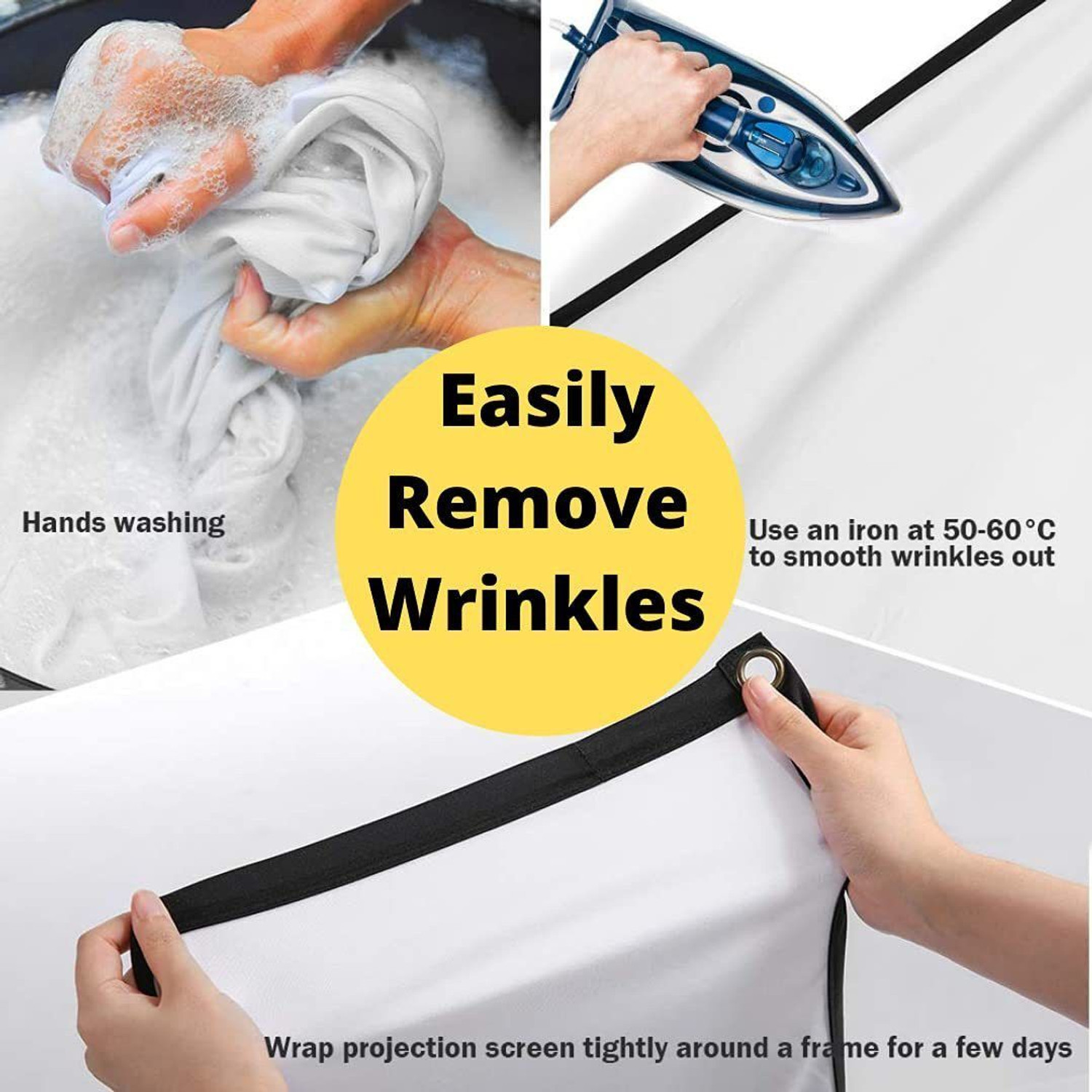 Image of Spline 150 inch Projector Screen,4K HD 16:9 Portable (131 inch Inch (W) x 74 inch Inch (H) Projector Screen (Width 332 cm x 187 cm Height)