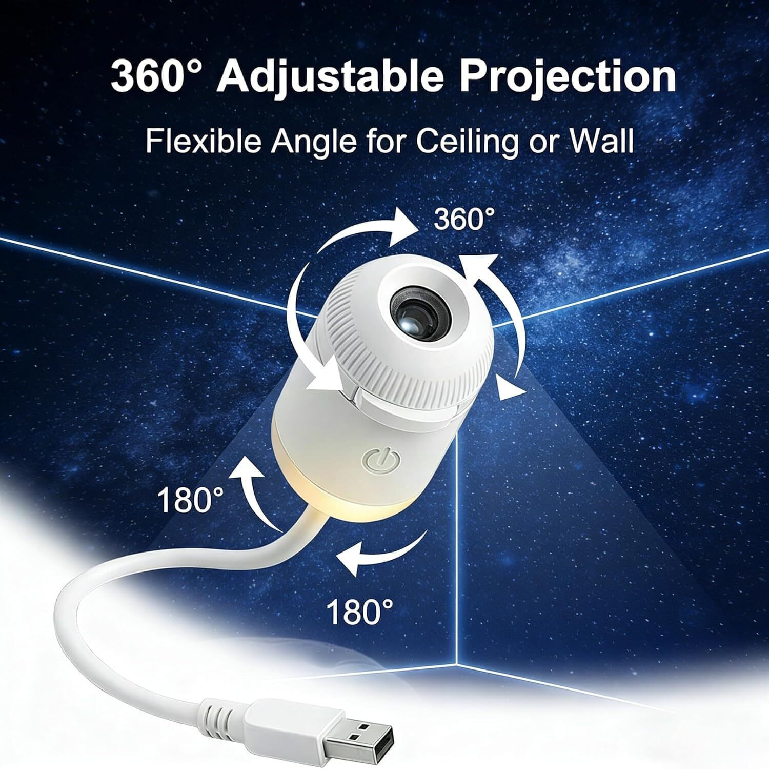 Image of Finzara 2-in-1 Galaxy Projector Night Light, USB Starry Sky Night Light Projector Night Lamp