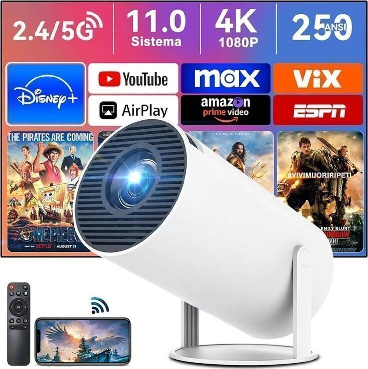 Amit HY300 4K/1080P Portable Projector - Image 4