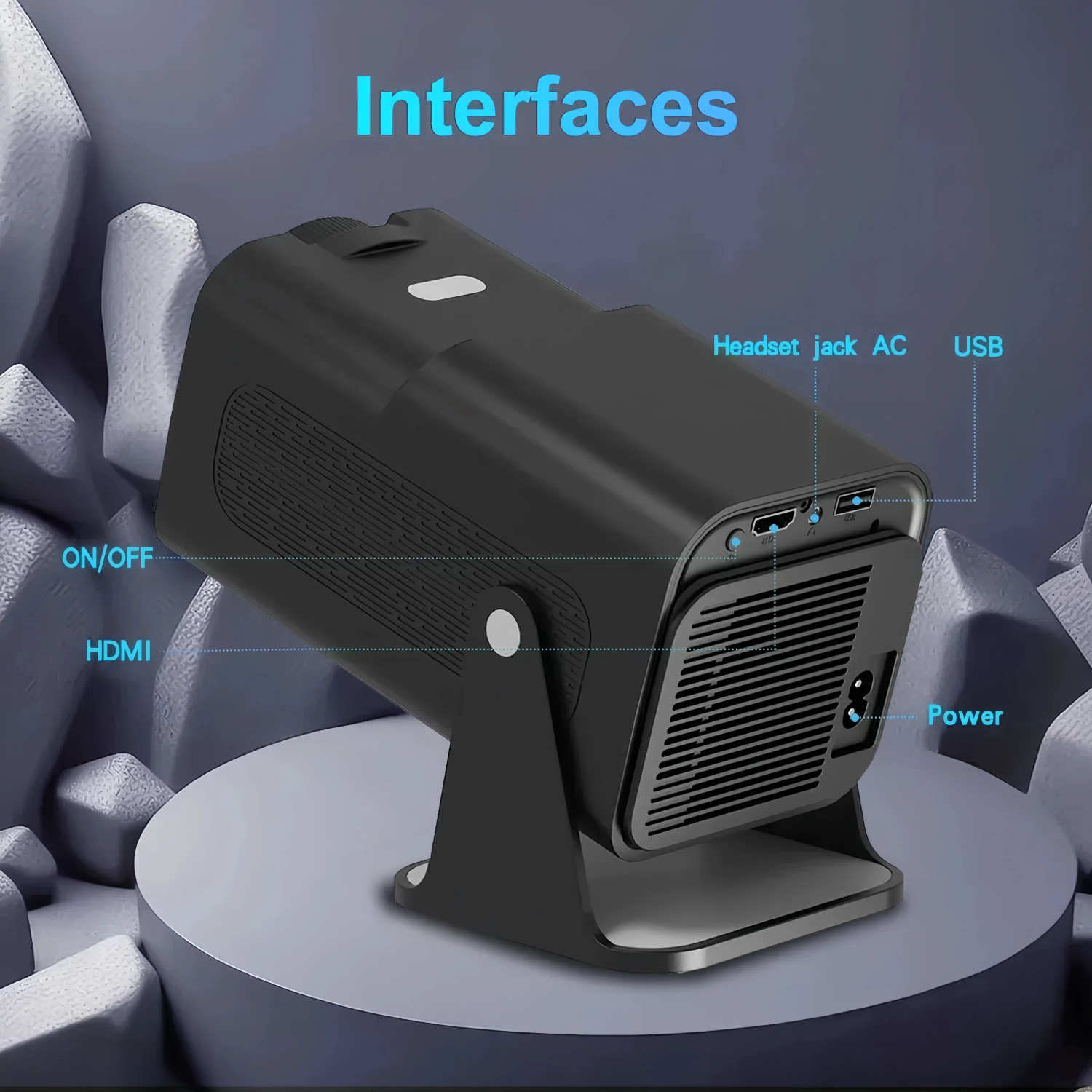 Image of PLAY ART Android 13 4K Decoding 1080 FHD Speaker BT AutoKeystone Freestyle (5000 lm / 1 Speaker / Wireless / Remote Controller) Portable Projector