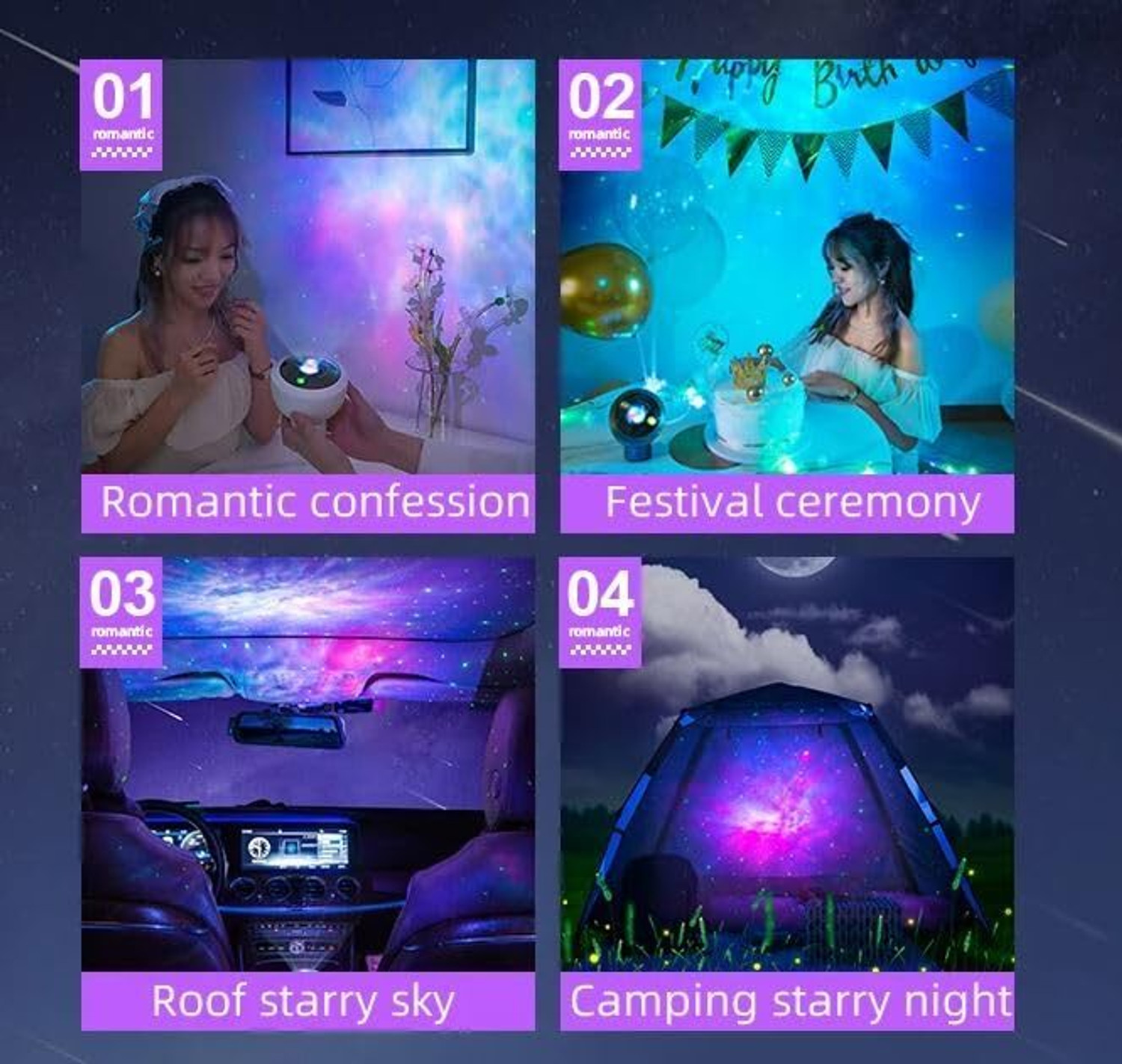 Image of Furret Colorful Nebula Projector Light Star Projection Lamp Led Night Light (100 lm) Projector