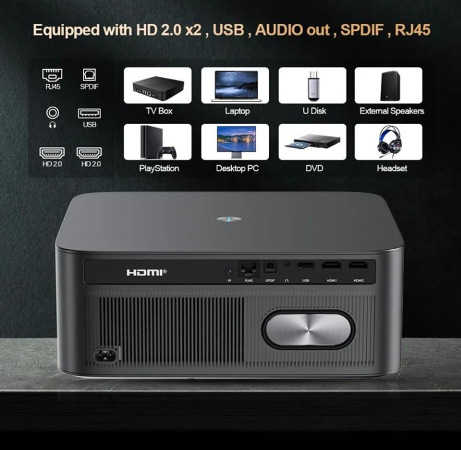 Image of Toptro Legend Extreme Pro 4K HDR10 Dol-by 5.1 Atmos 32000L 4K Ultra HD Through HDMI ARC (32000 lm / Wireless / Remote Controller) Portable Projector