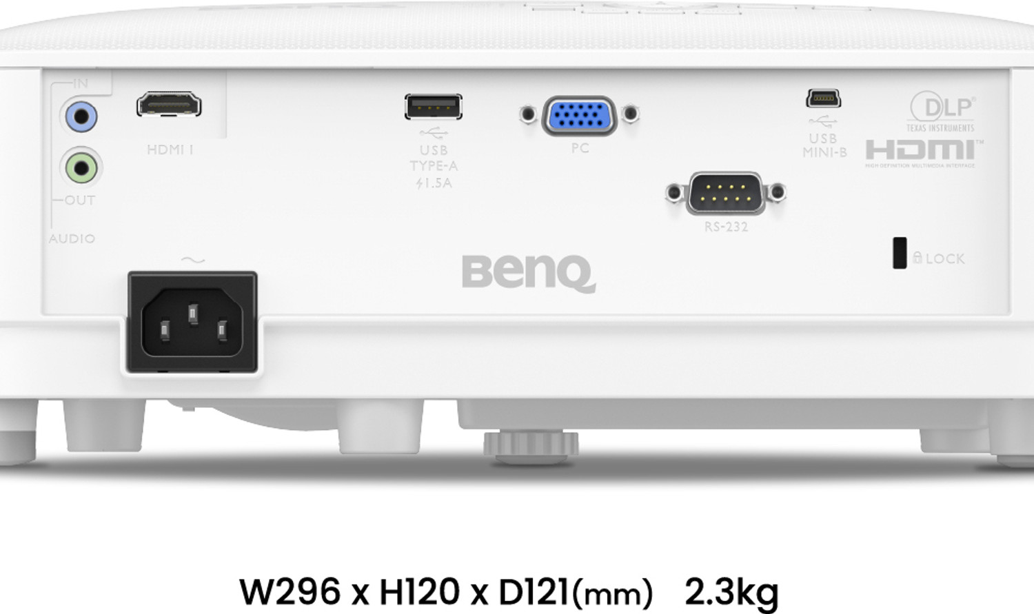Image of BenQ MW560C (4000 lm / 1 Speaker / Remote Controller) with Dual HDMI, 10 W Speaker, 3D Capable, Extra-Long Lamp Life, WXGA Business & Education Projector