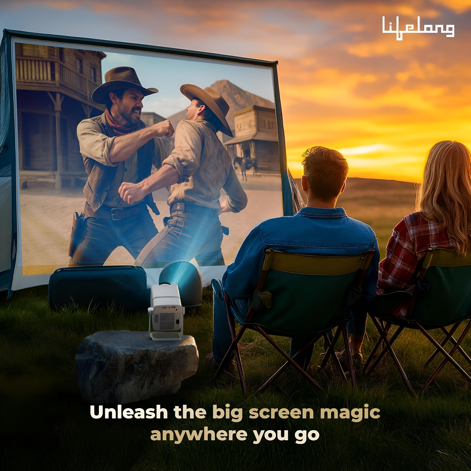 Image of Lifelong LIGHTBEAM-X 1080P & 4K Ultra HD Support (2500 lm / 1 Speaker / Wireless / Remote Controller) Portable Projector