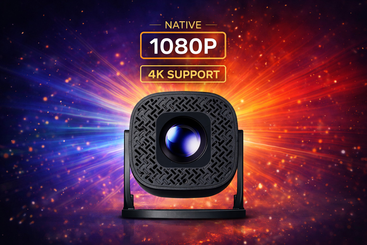 Image of Reysol Projector| Native 1080P| 4K Support|WiFi 6|Miracast|270 Rotatable|Auto Keystone (14000 lm / 1 Speaker / Wireless / Remote Controller) Portable Projector